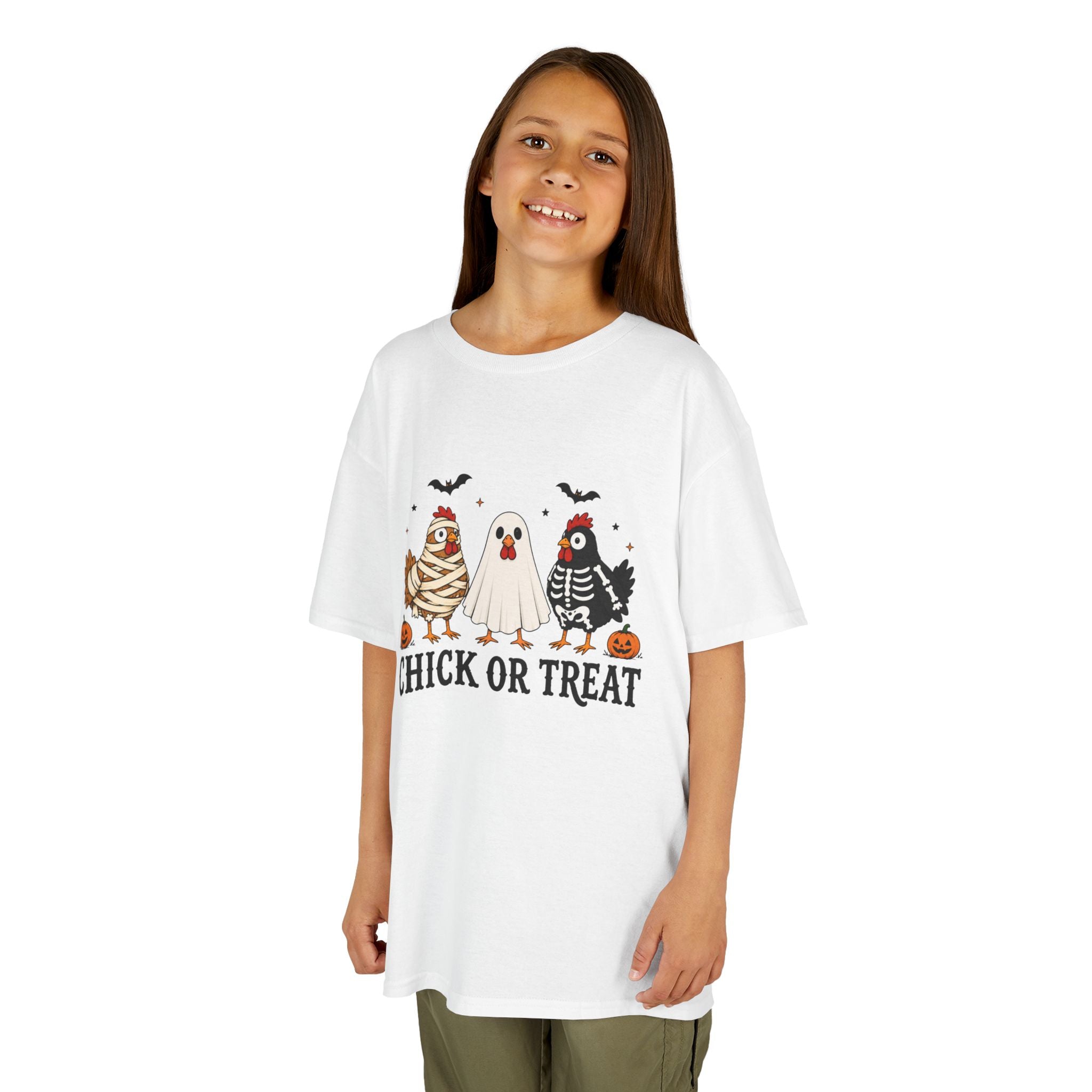 Kids Halloween Tee — "Chick or Treat" Costume Chickens