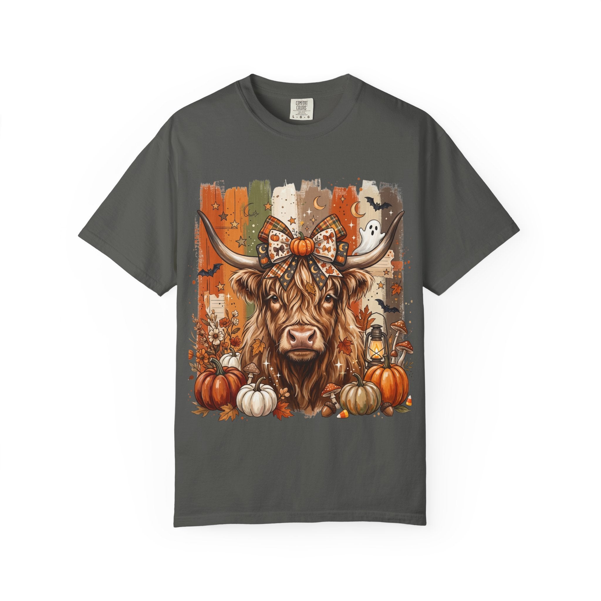 Highland Cow Halloween Pumpkin T-Shirt