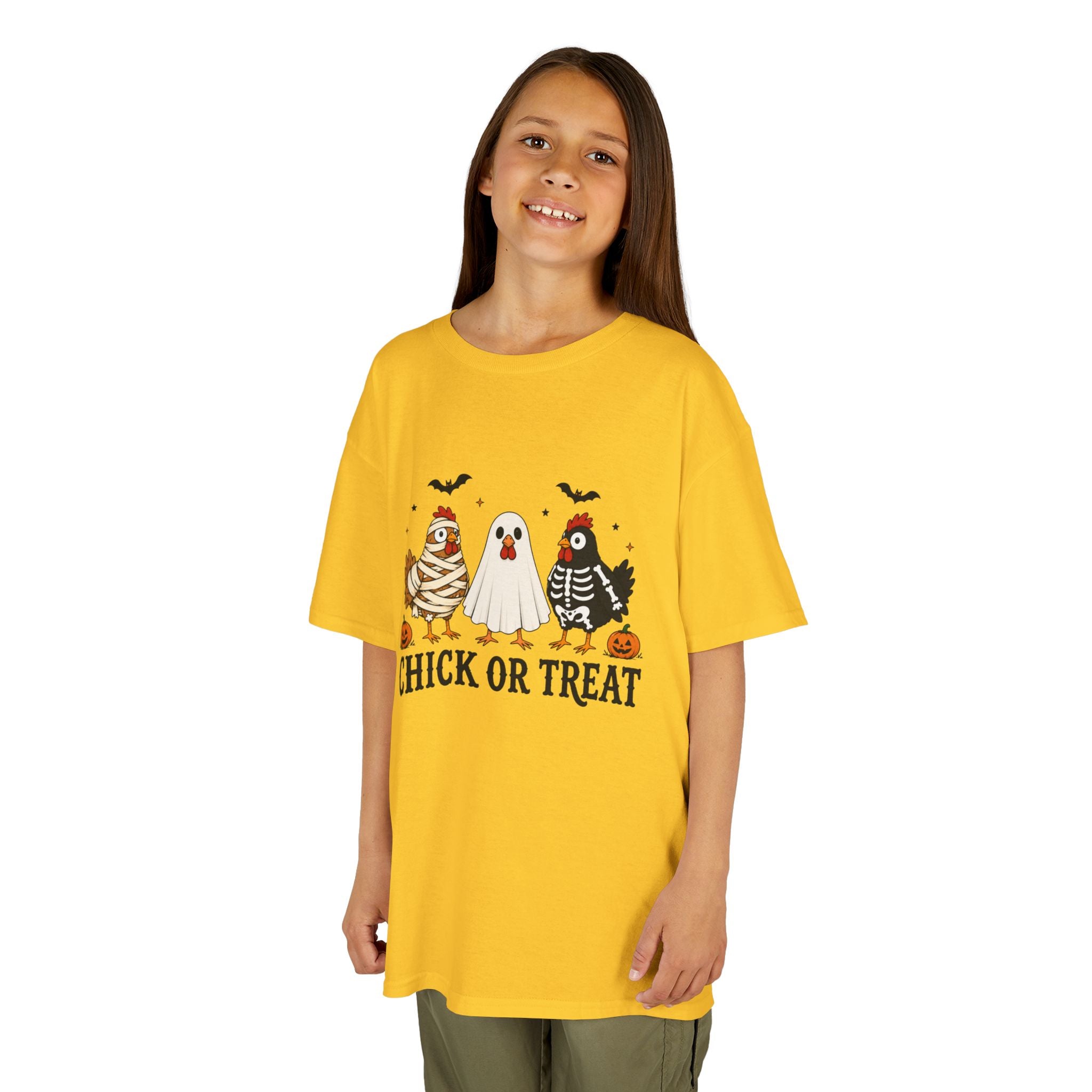 Kids Halloween Tee — "Chick or Treat" Costume Chickens