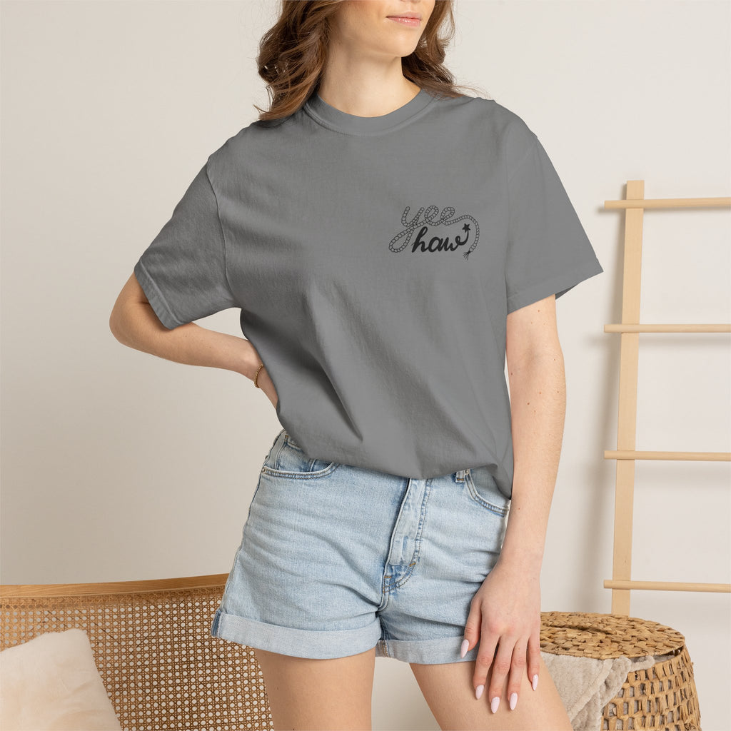 Cowboy Hat & Boots T-Shirt — 'Yee Haw' Graphic Western Tee