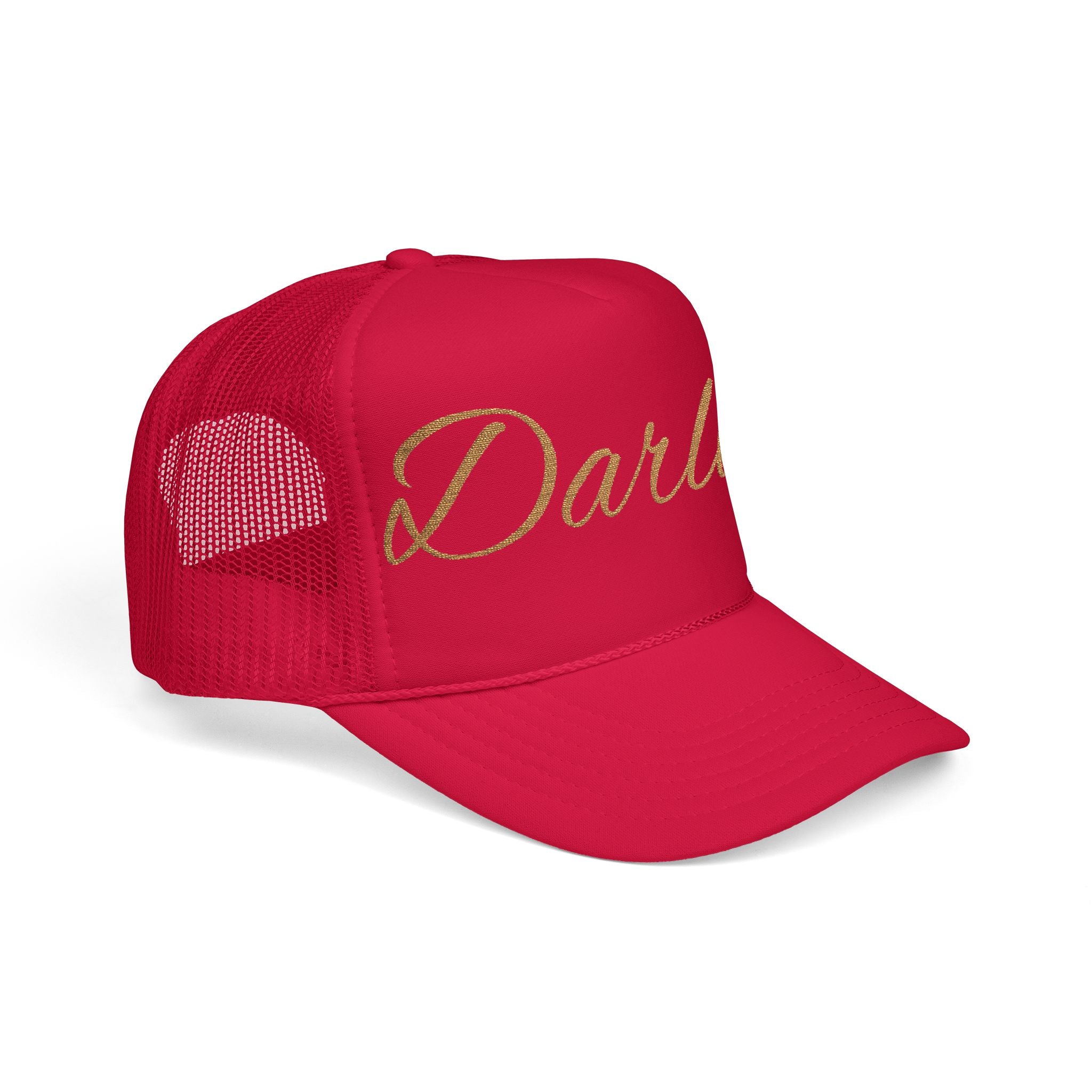 Darlin' Glitter Script Trucker Hat — Women's Casual Mesh Cap