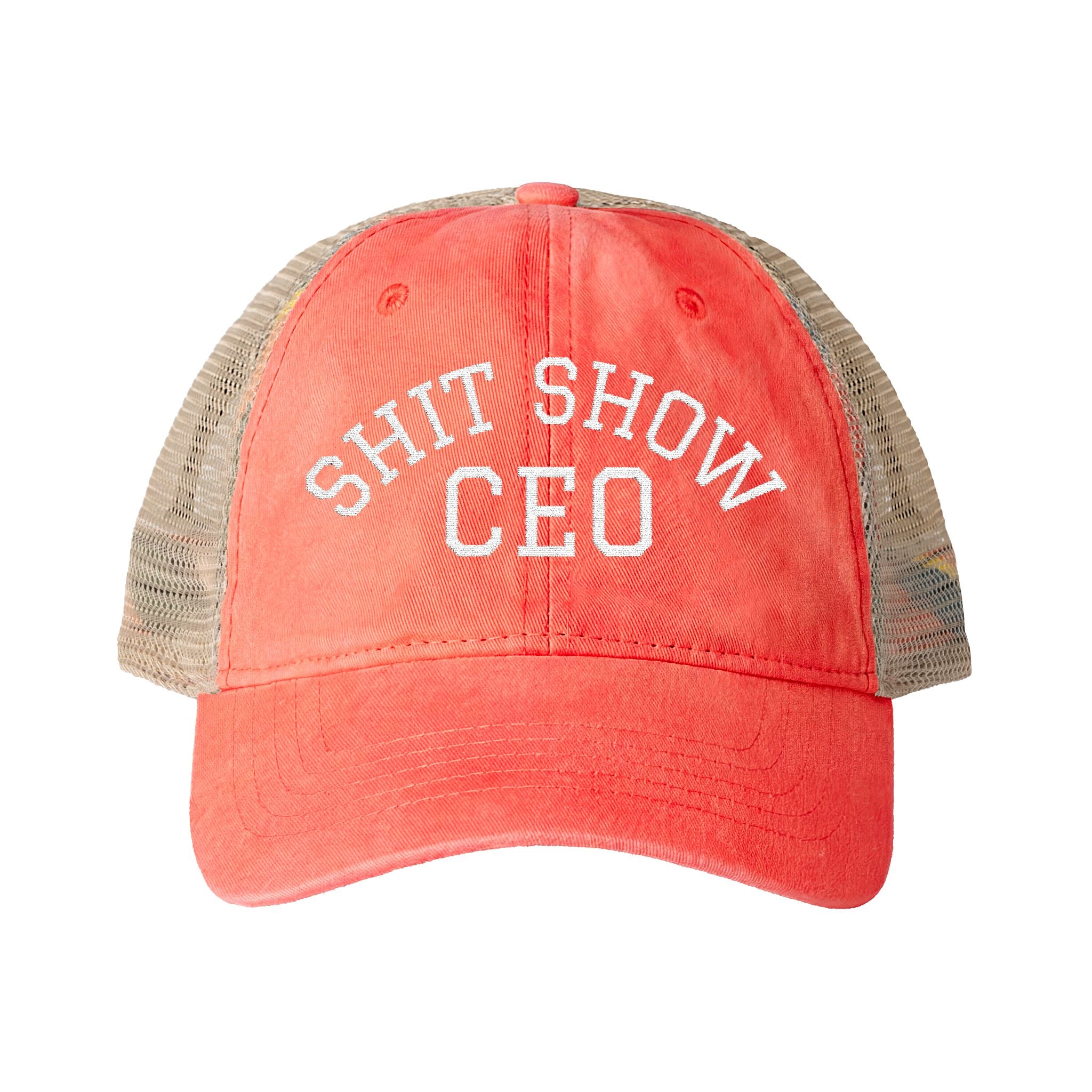 Women's Washed Mesh-Back Cap with Ponytail Hole