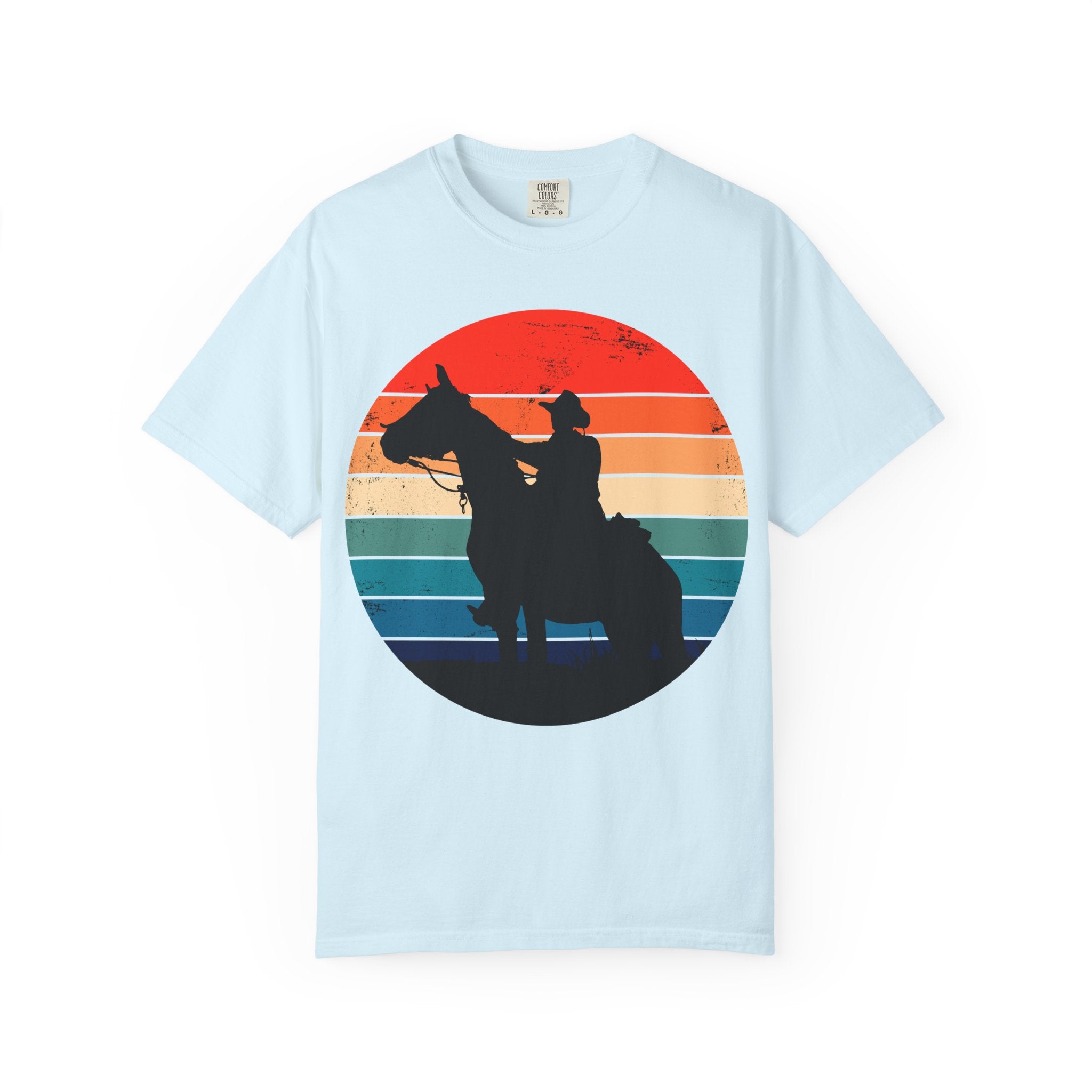 Cowboy Silhouette T-Shirt — Retro Sunset Western Tee
