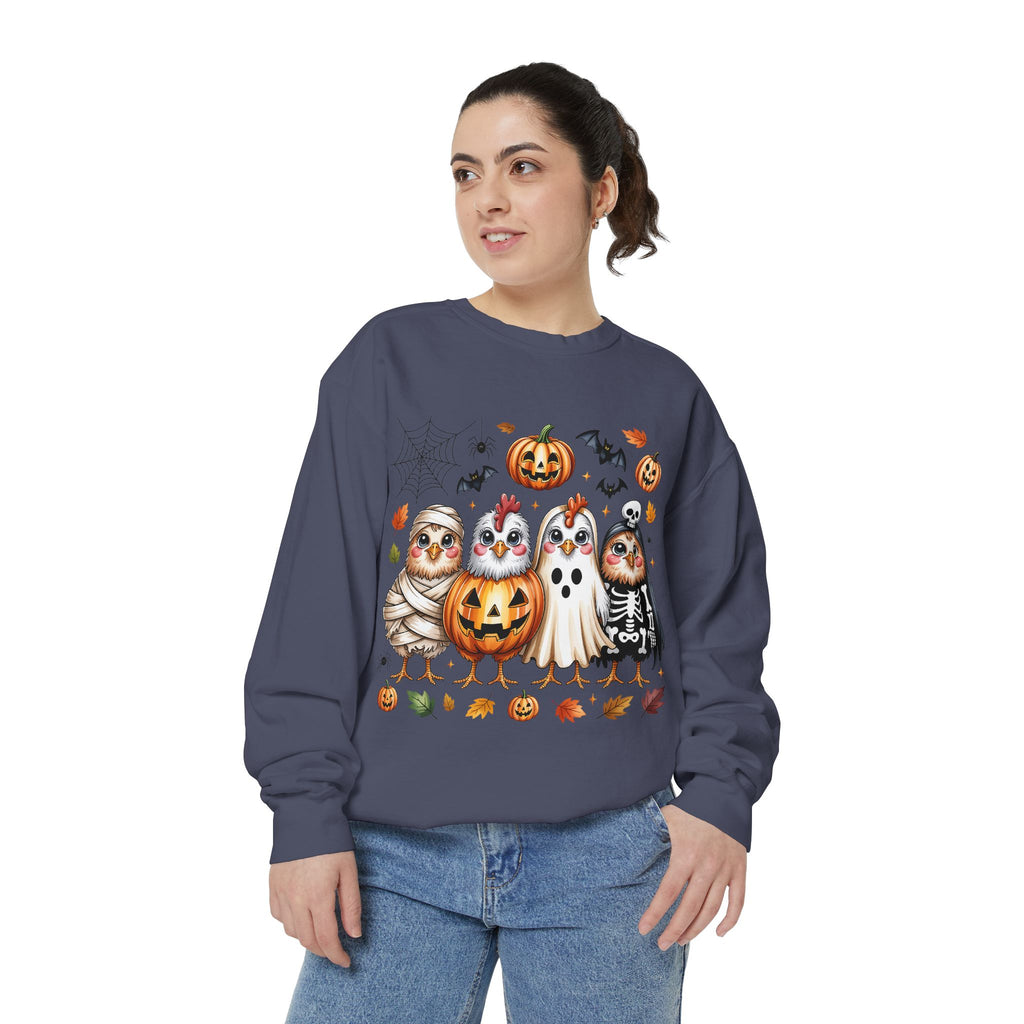 Halloween Owl Sweatshirt — Cute Spooky Owls in Costumes with Pumpkin & Ghost Design