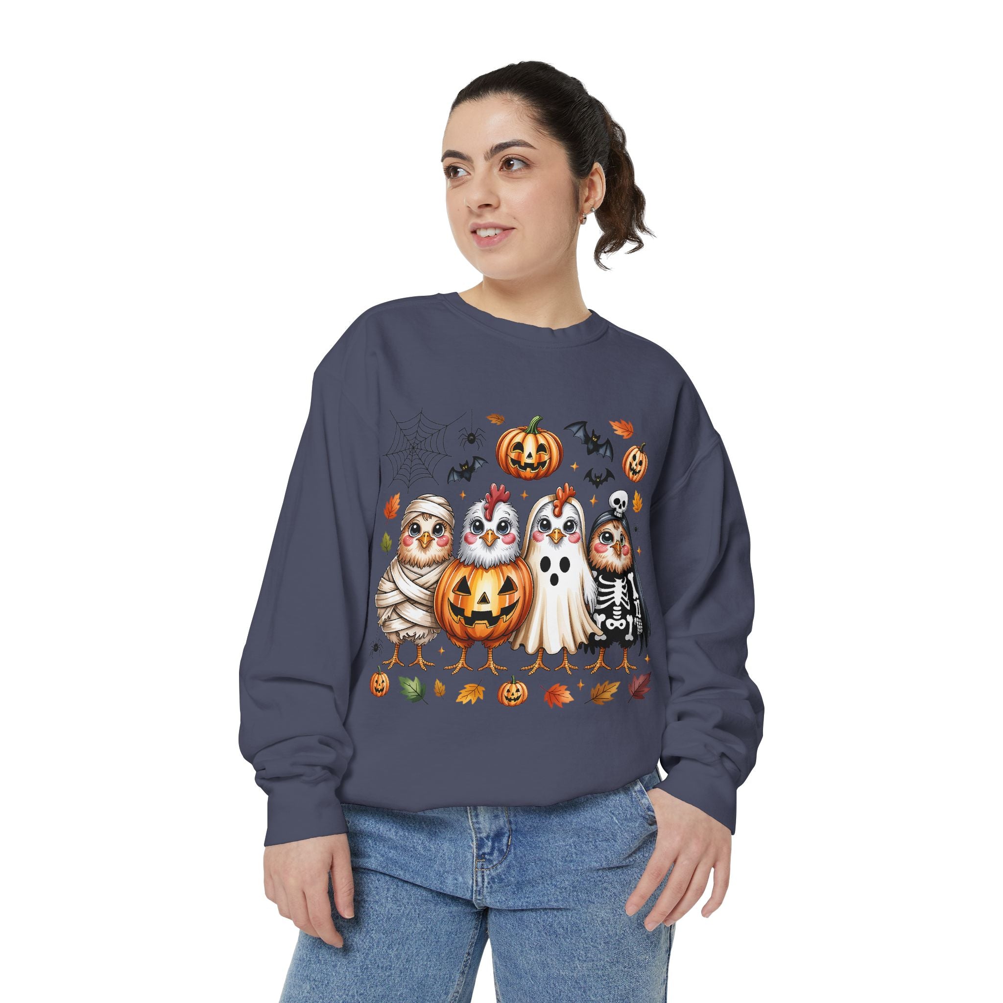 Halloween Owl Sweatshirt — Cute Spooky Owls in Costumes with Pumpkin & Ghost Design