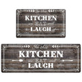 SPEPLA Kitchen Mats and Rugs Set of 2 Rustic Woodgrain Design Non Slip Cushioned Standing Mat for Kitchen，Floor