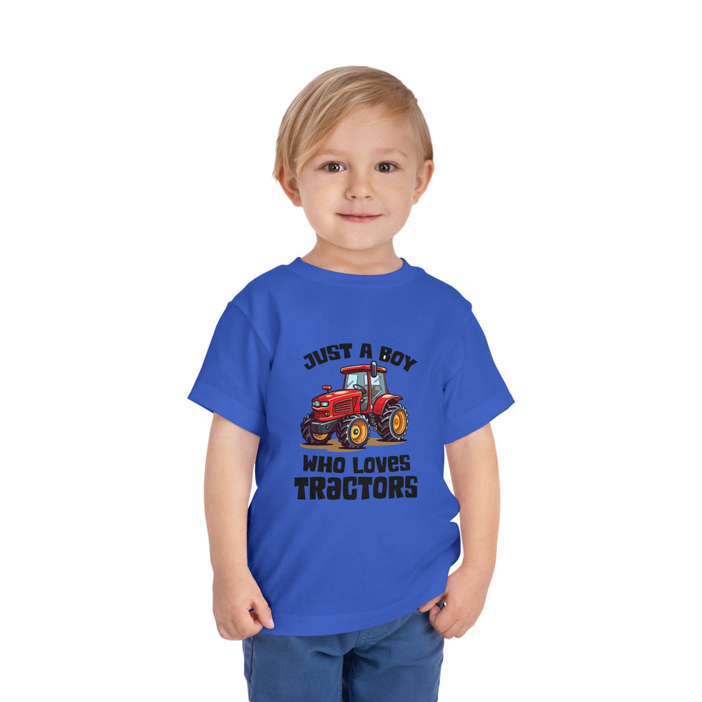 Toddler Tractor Tee — "Just a Boy Who Loves Tractors" Cute Farm Kids Shirt