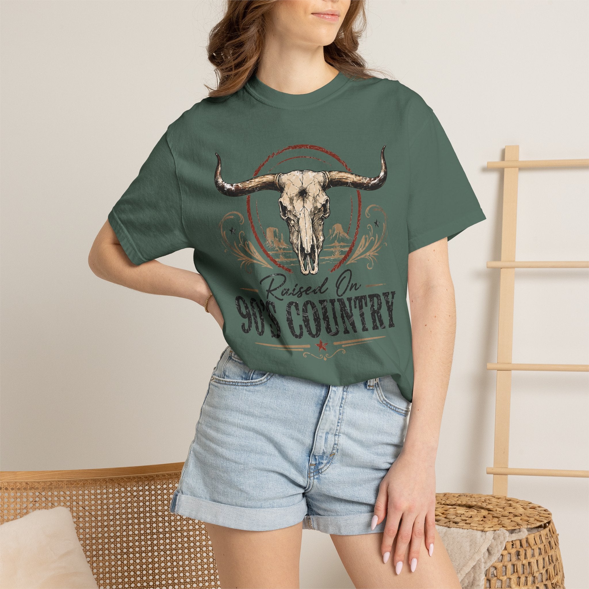 Raised On 90's Country T-Shirt — Vintage Longhorn Cowboy Tee