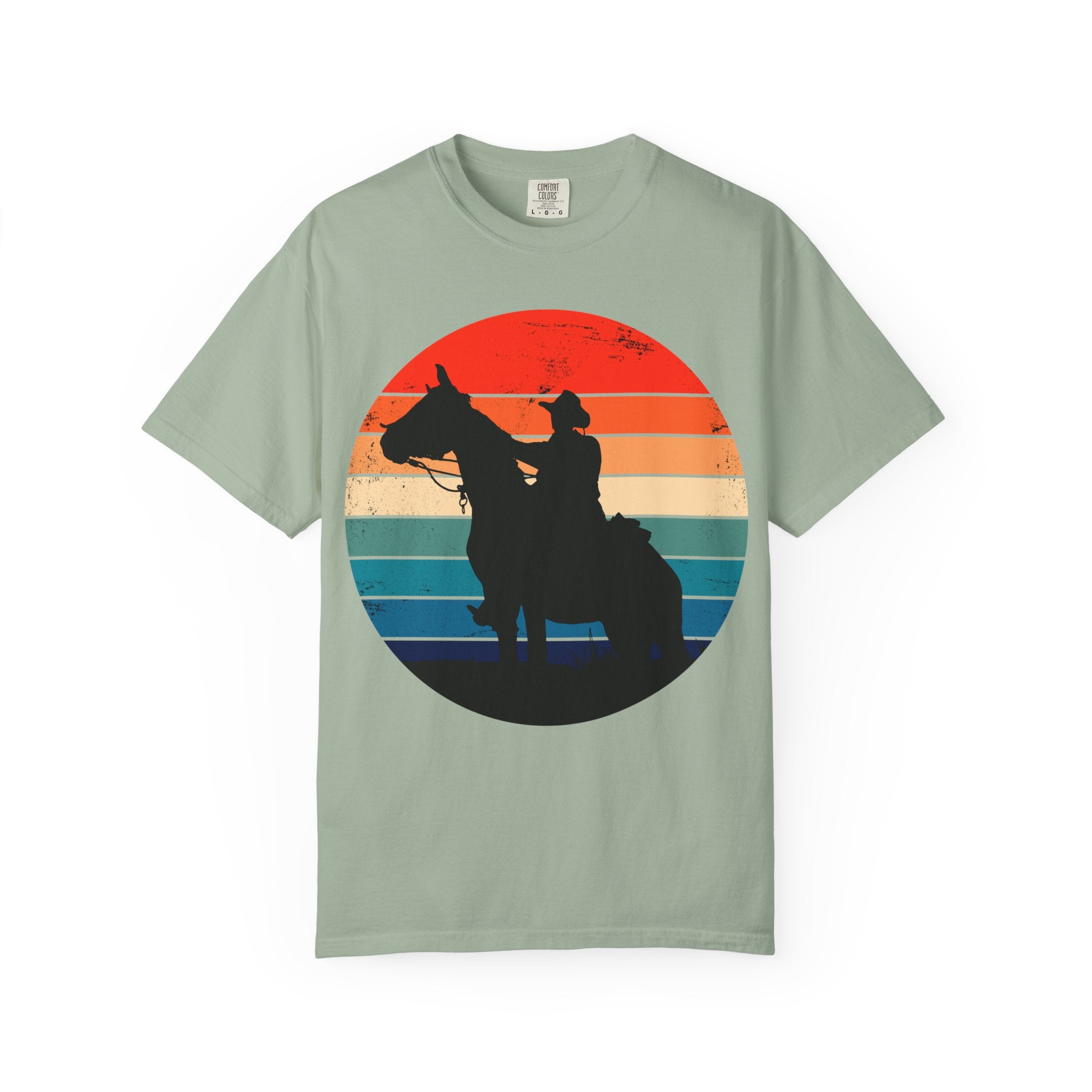 Cowboy Silhouette T-Shirt — Retro Sunset Western Tee