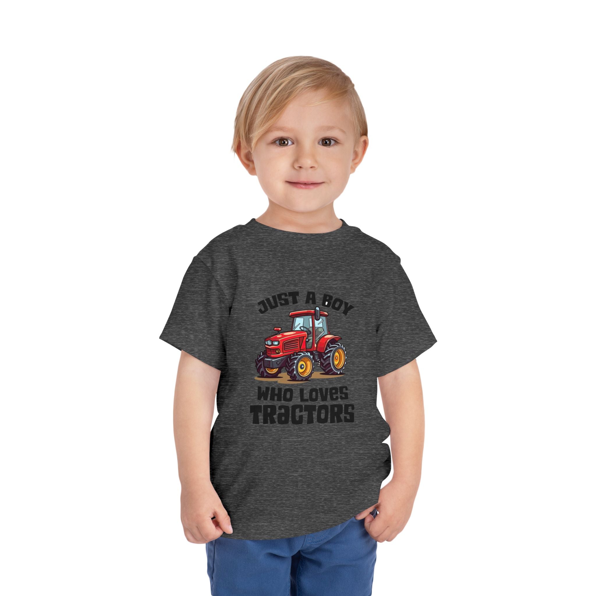 Toddler Tractor Tee — "Just a Boy Who Loves Tractors" Cute Farm Kids Shirt