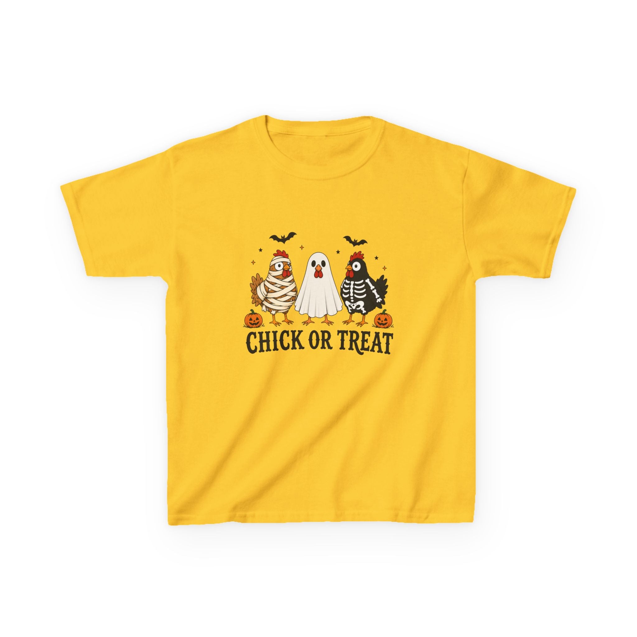 Kids Halloween Tee — "Chick or Treat" Costume Chickens