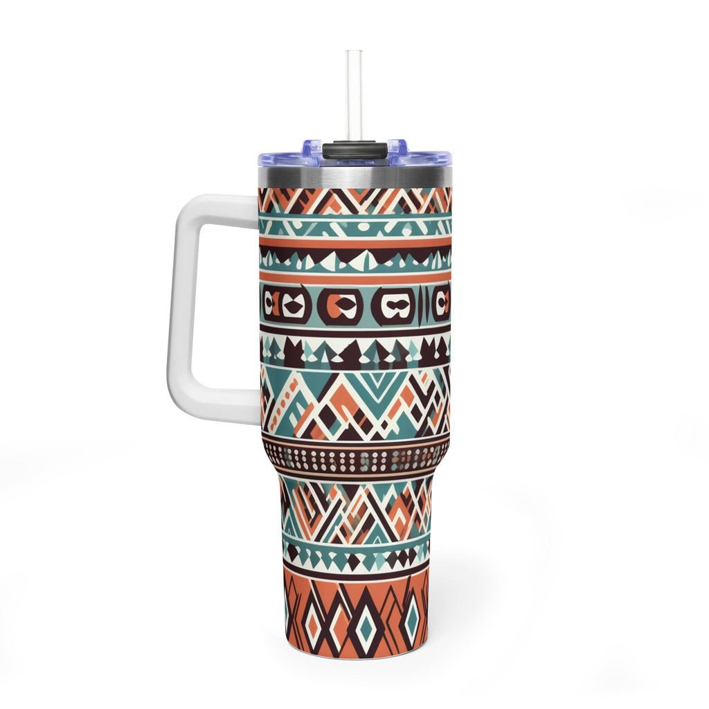 40oz Aztec Thermal Tumbler – Insulated Travel Cup with Handle