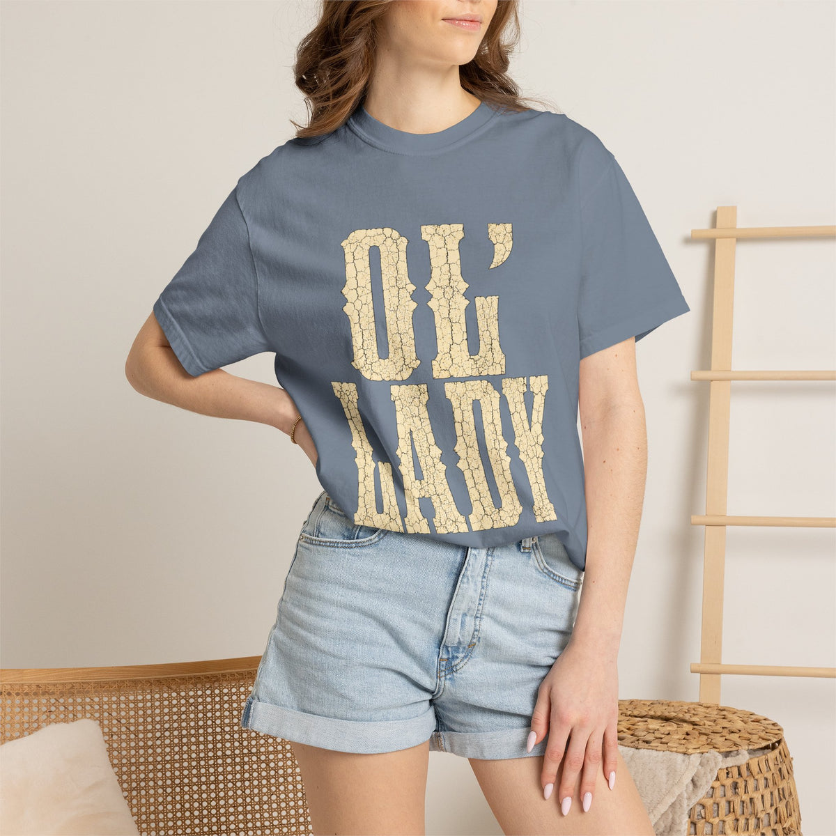 T-Shirt — 'Ol' Lady' Vintage Lettering Tee