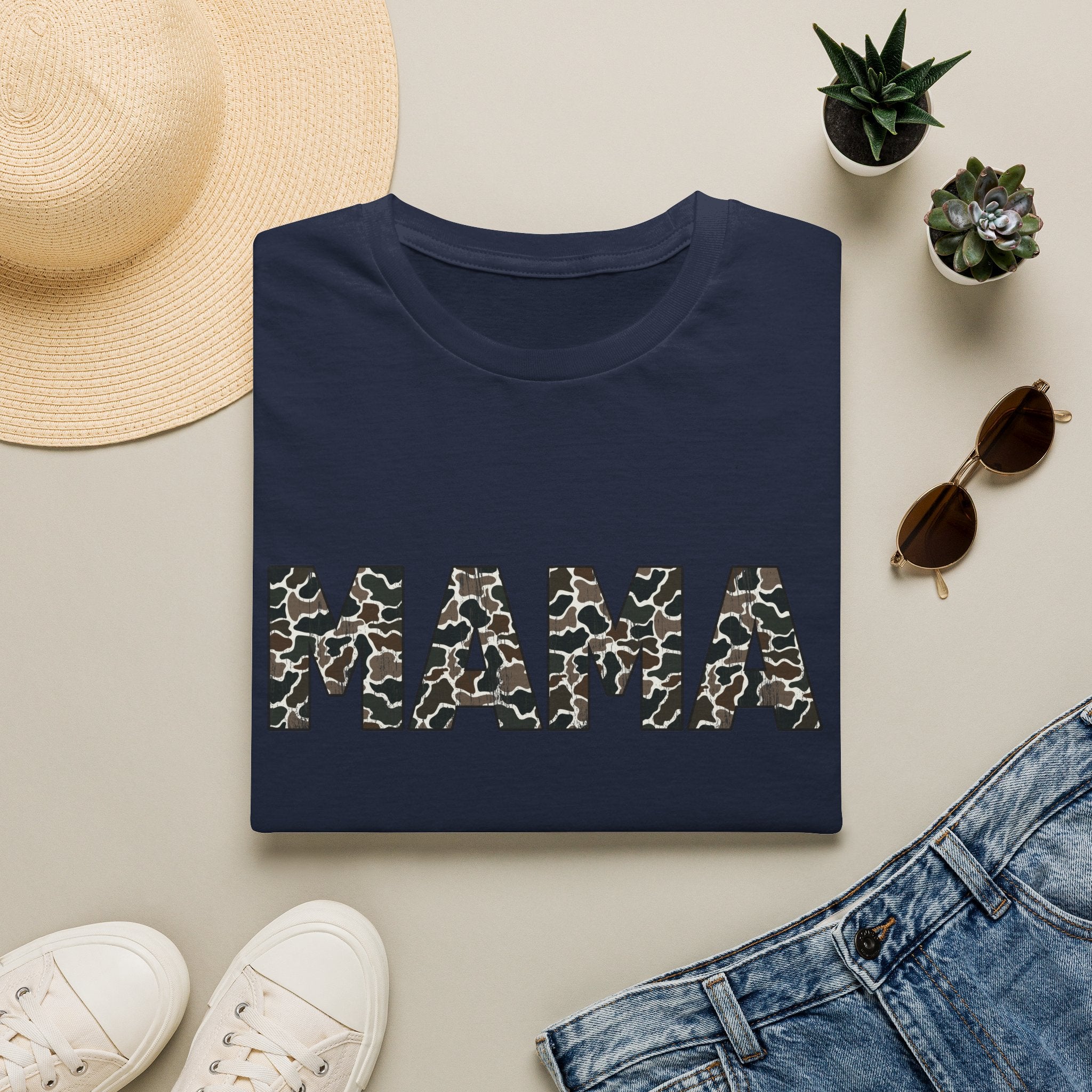 Mama Camo Print T-Shirt — Graphic Mom Tee for Mother's Day & Everyday