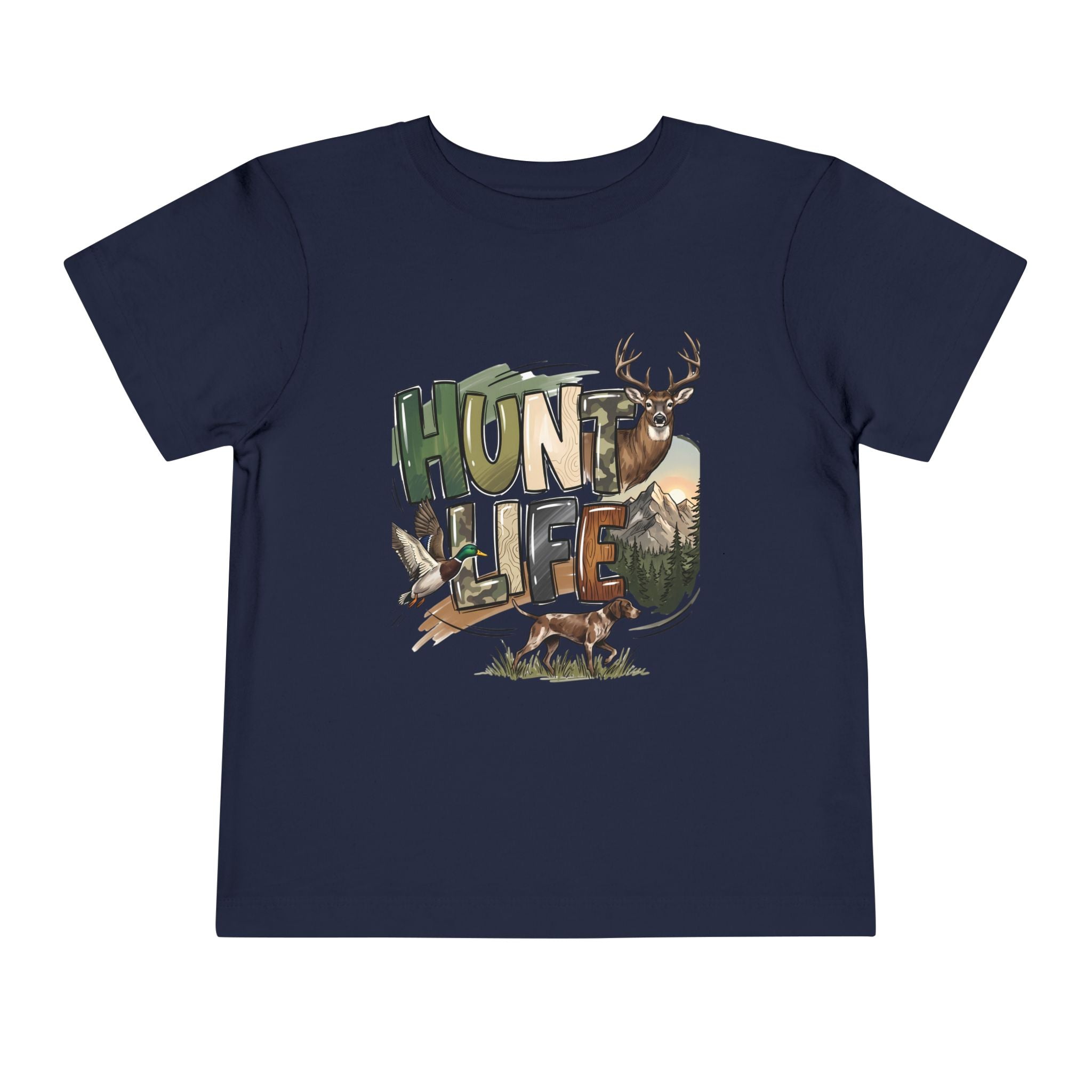 Toddler Tee — "Hunt Life" Woodland Deer & Fox Kids Shirt