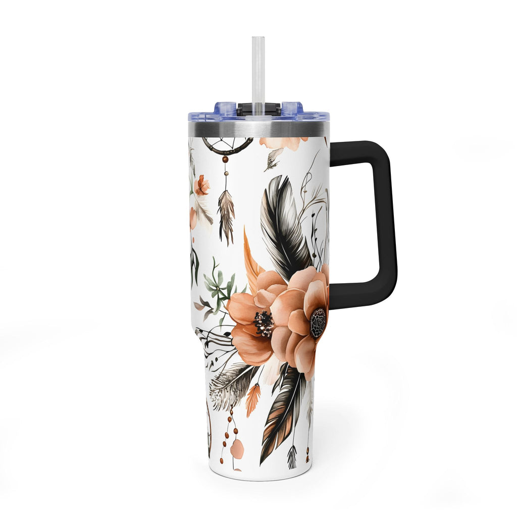 40oz Dreamcatcher Floral Tumbler - Insulated Vacuum Travel Cup