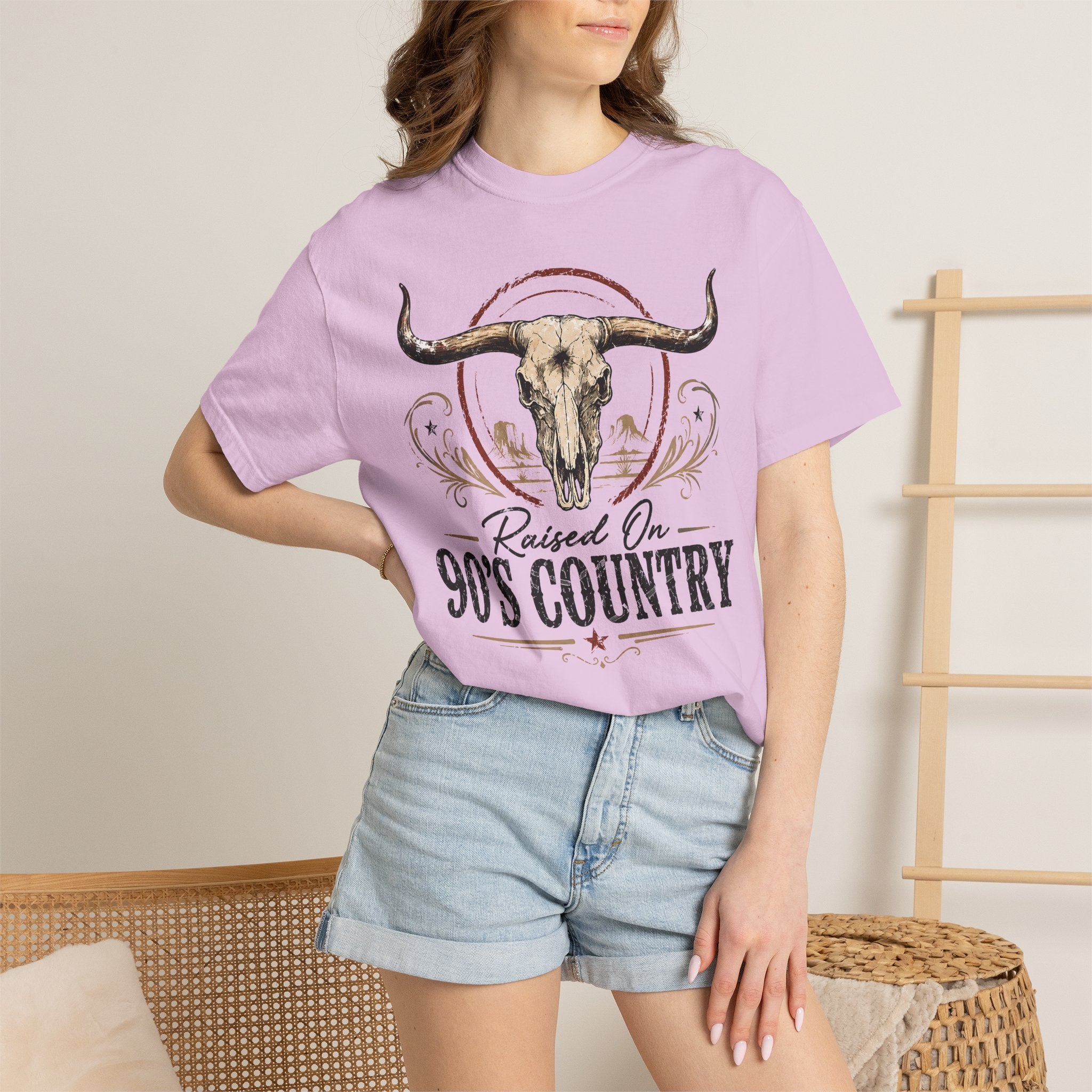 Raised On 90's Country T-Shirt — Vintage Longhorn Cowboy Tee