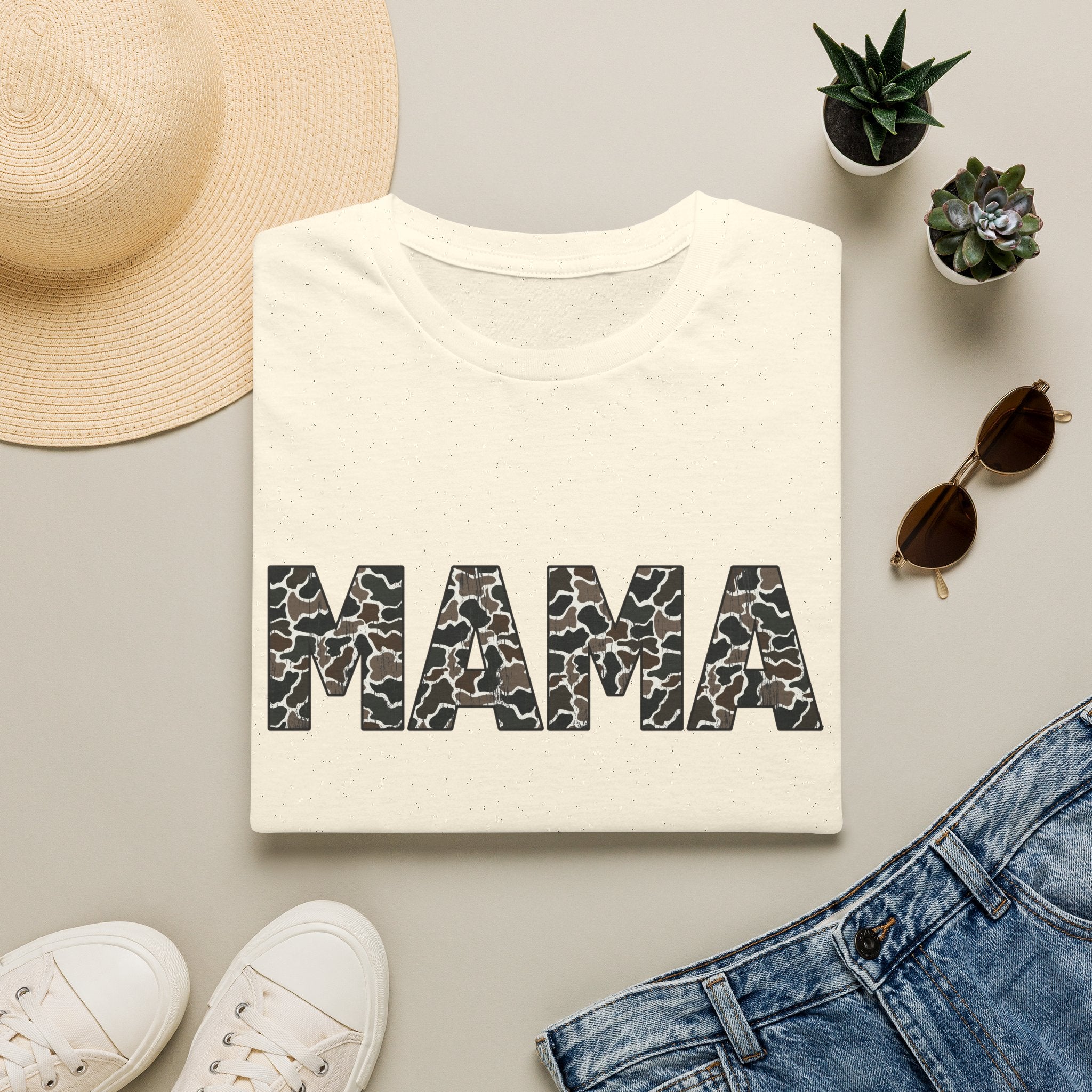 Mama Camo Print T-Shirt — Graphic Mom Tee for Mother's Day & Everyday