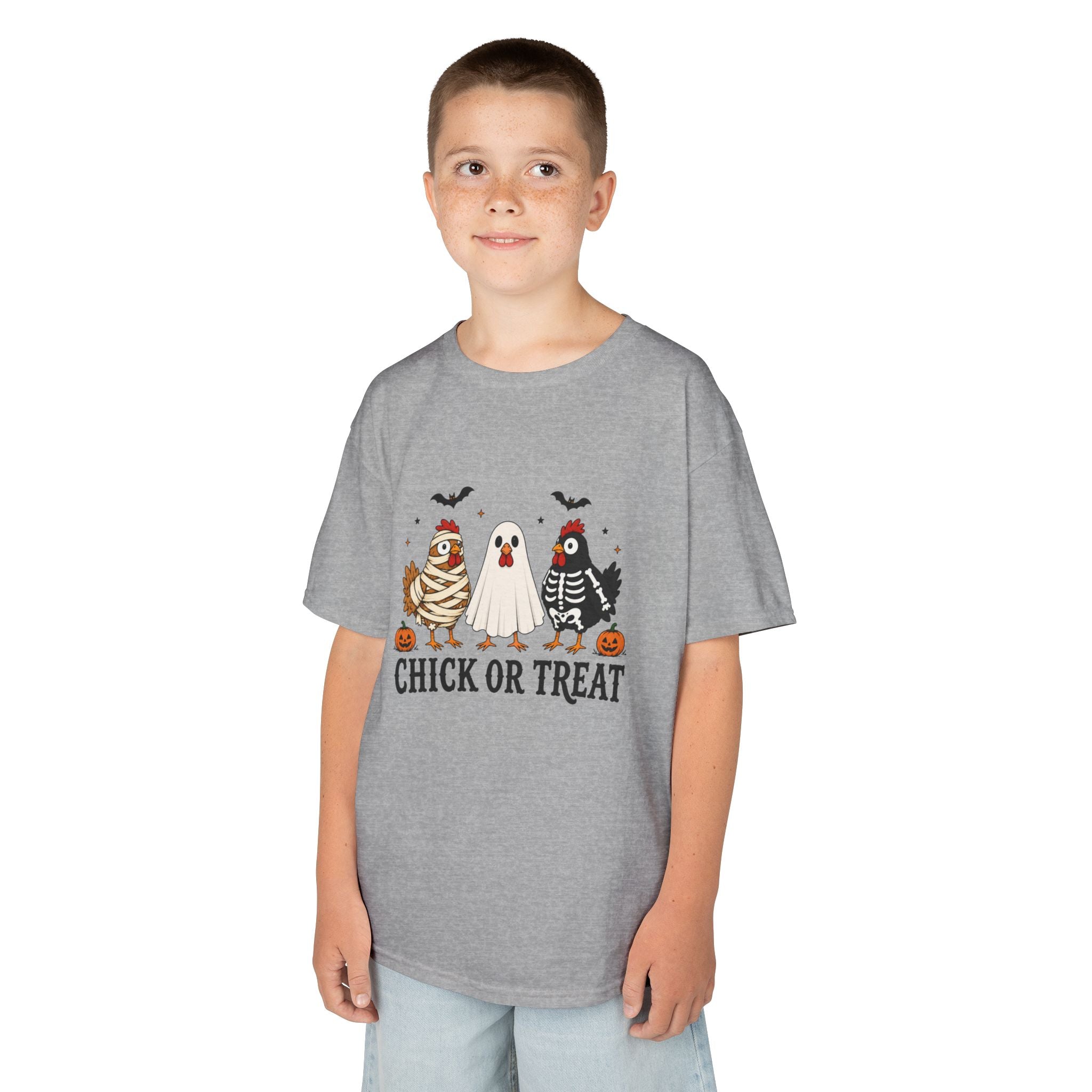 Kids Halloween Tee — "Chick or Treat" Costume Chickens