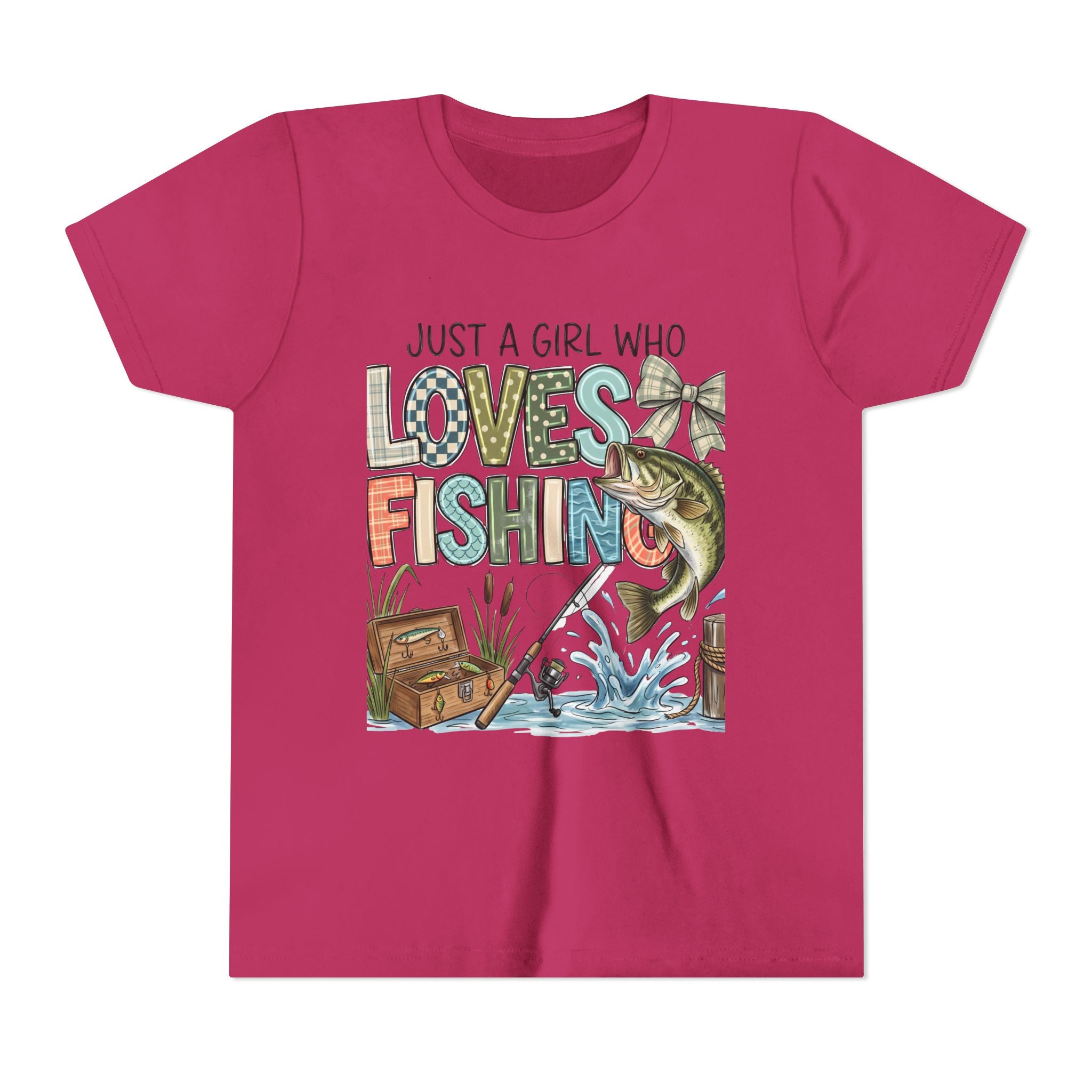 Youth Fishing Tee — "Just a Girl Who Loves Fishing" Graphic Shirt