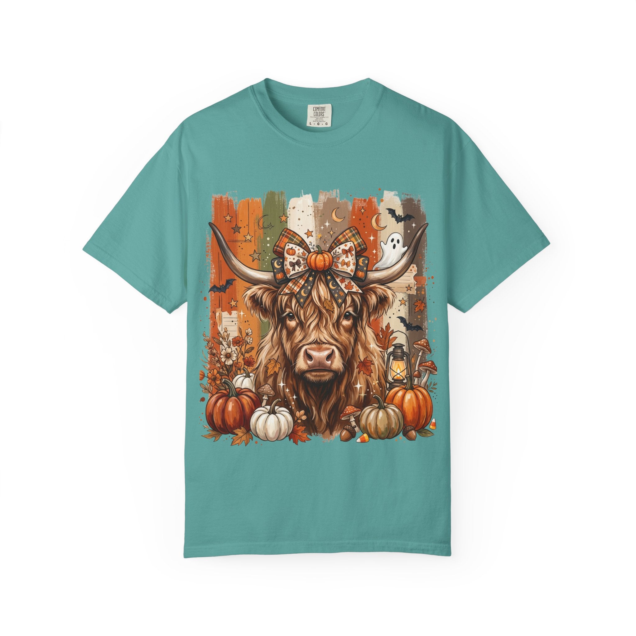 Highland Cow Halloween Pumpkin T-Shirt