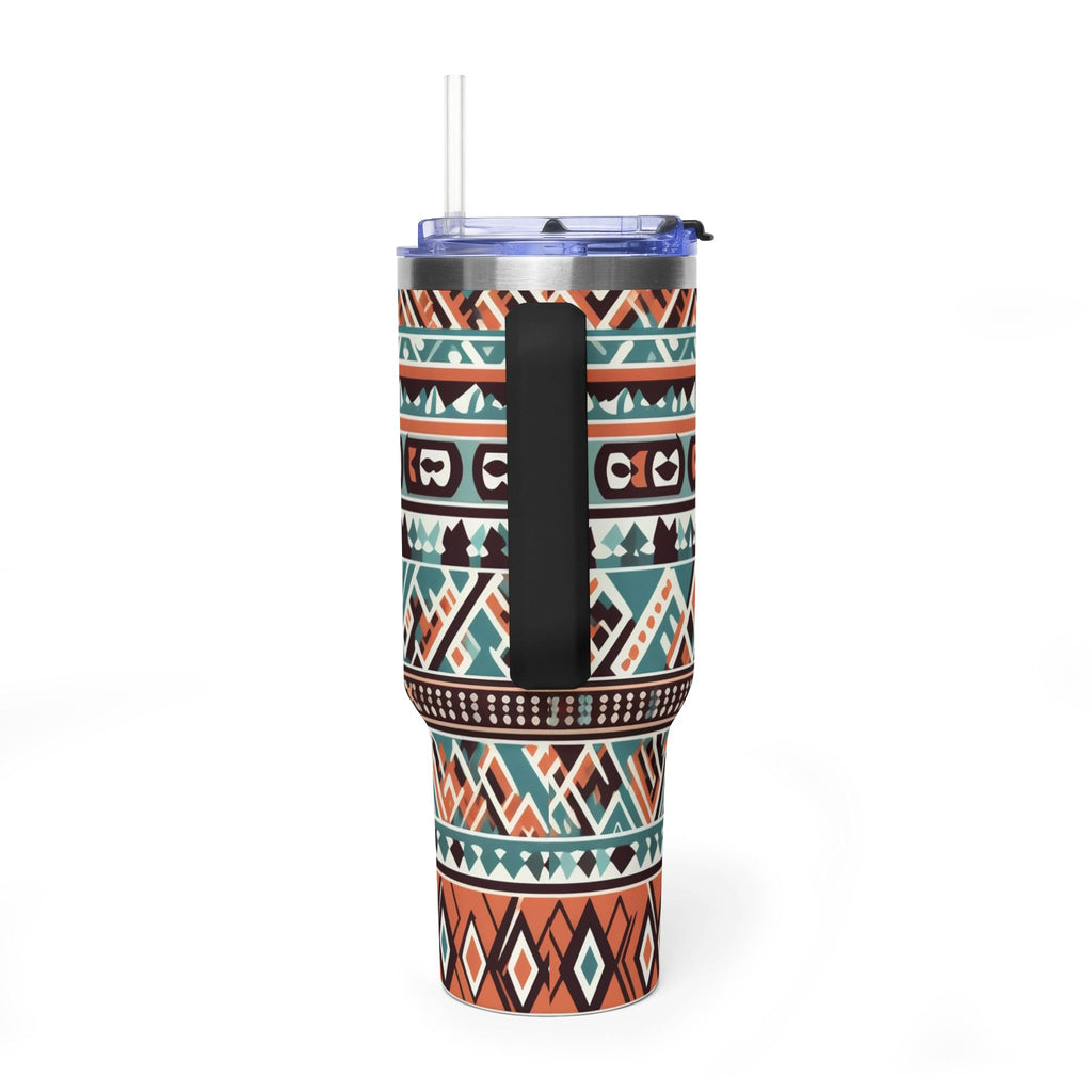 40oz Aztec Thermal Tumbler – Insulated Travel Cup with Handle
