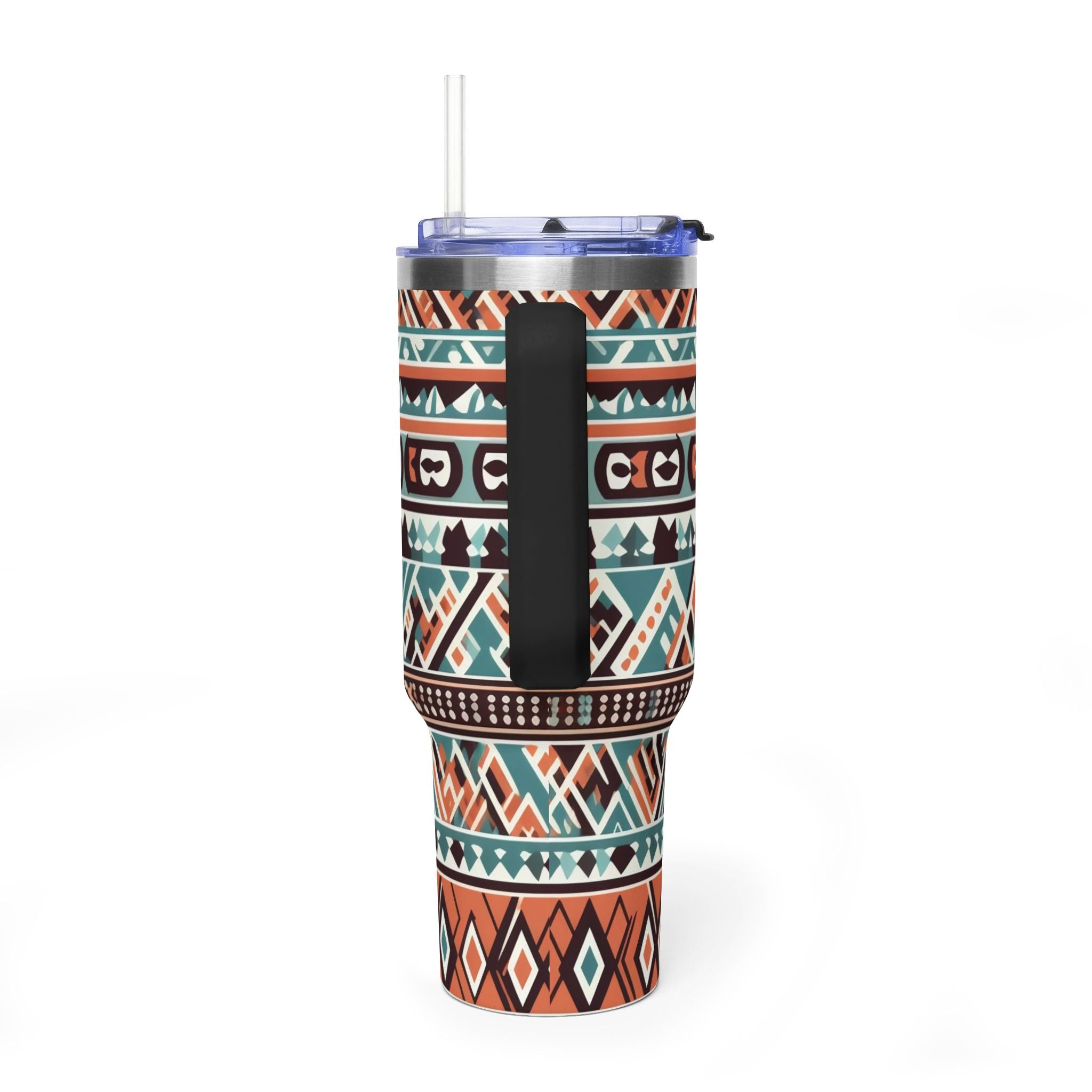 40oz Aztec Thermal Tumbler – Insulated Travel Cup with Handle
