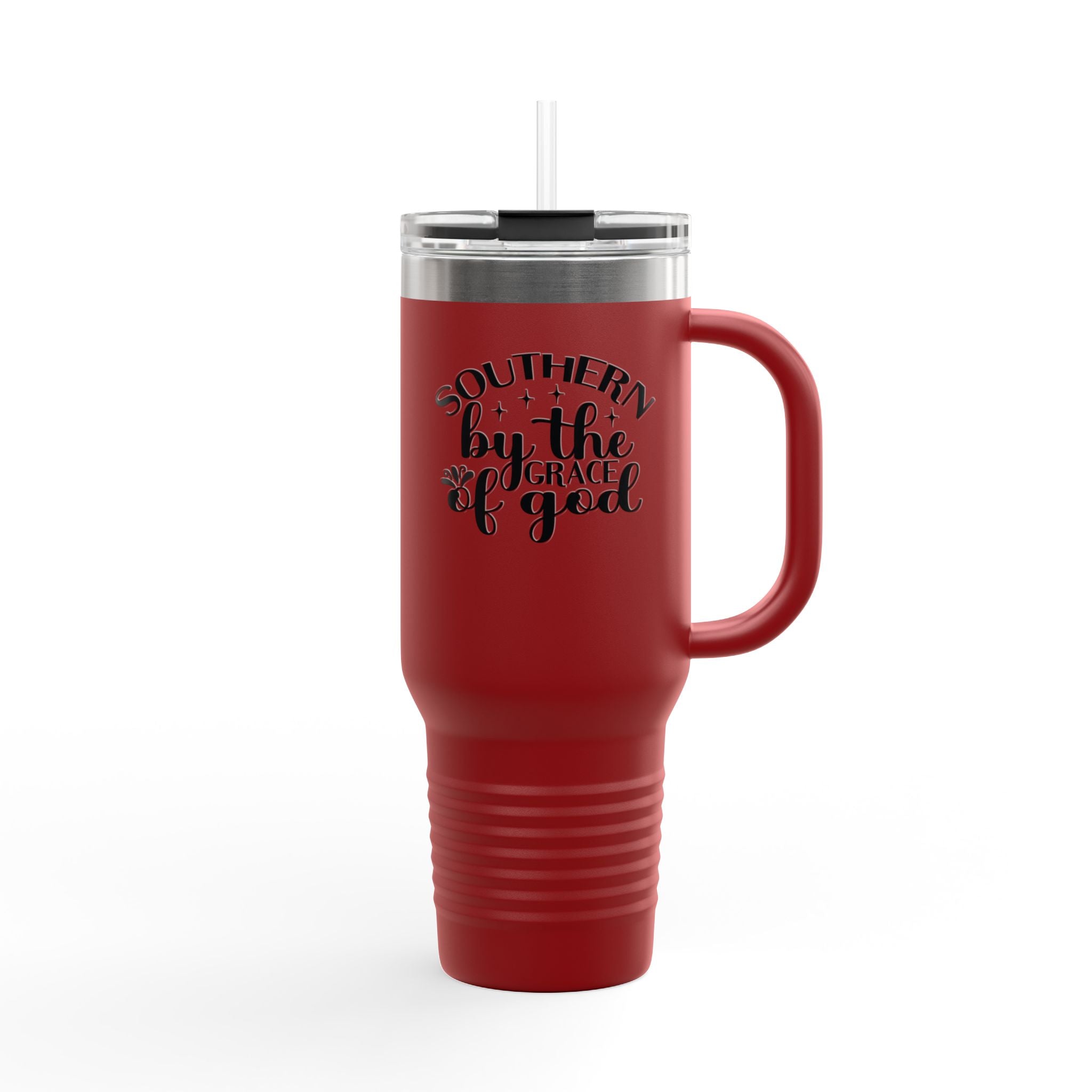 40oz Insulated Travel Mug — "Southern by the Grace of God" Stainless Tumbler