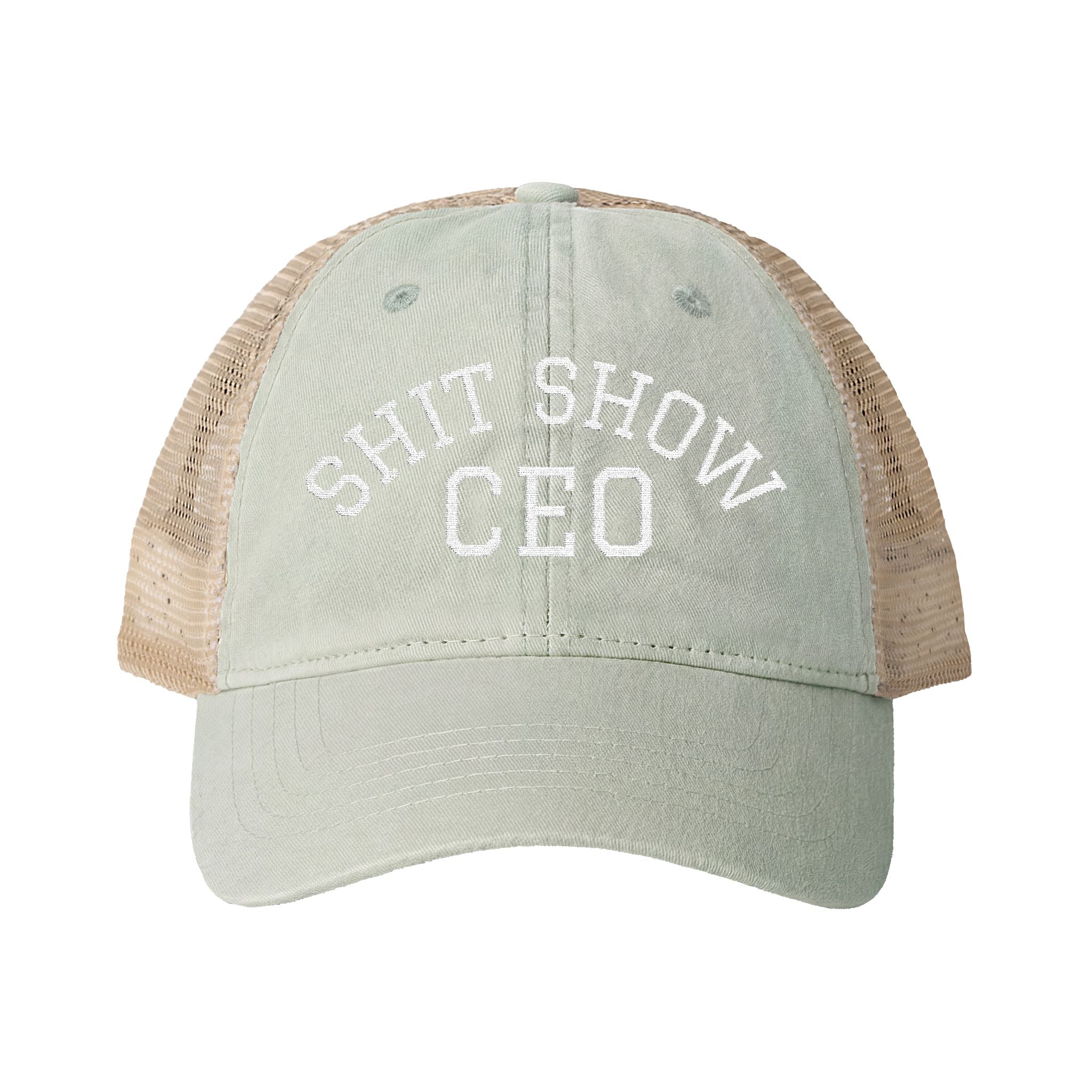 Women's Washed Mesh-Back Cap with Ponytail Hole