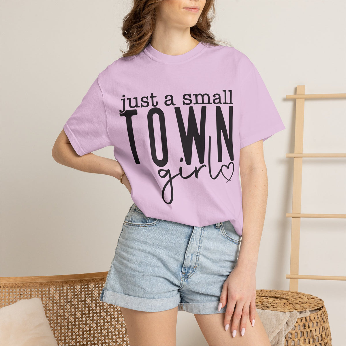 Just a Small Town Girl T‑Shirt — Retro Script Country Pride Tee