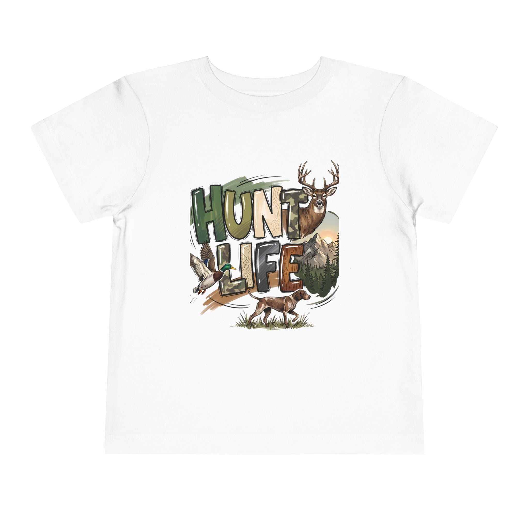 Toddler Tee — "Hunt Life" Woodland Deer & Fox Kids Shirt