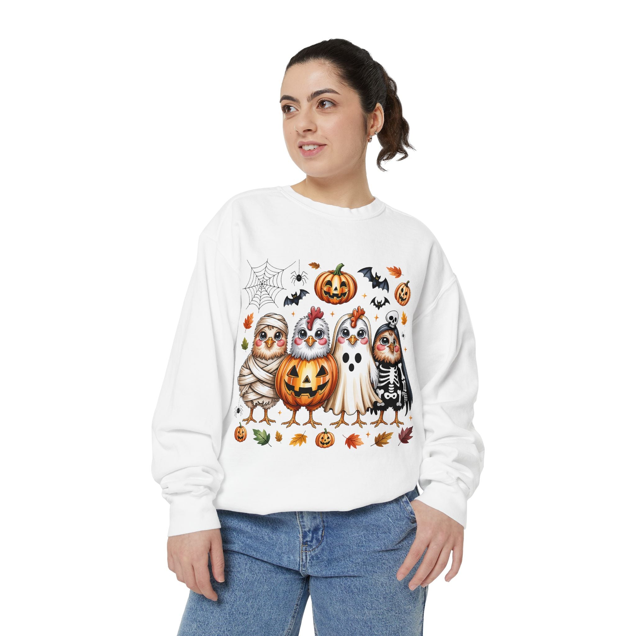 Halloween Owl Sweatshirt — Cute Spooky Owls in Costumes with Pumpkin & Ghost Design