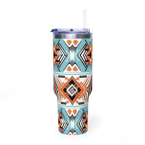 40oz Aztec Pattern Vacuum Tumbler – Insulated Travel Mug
