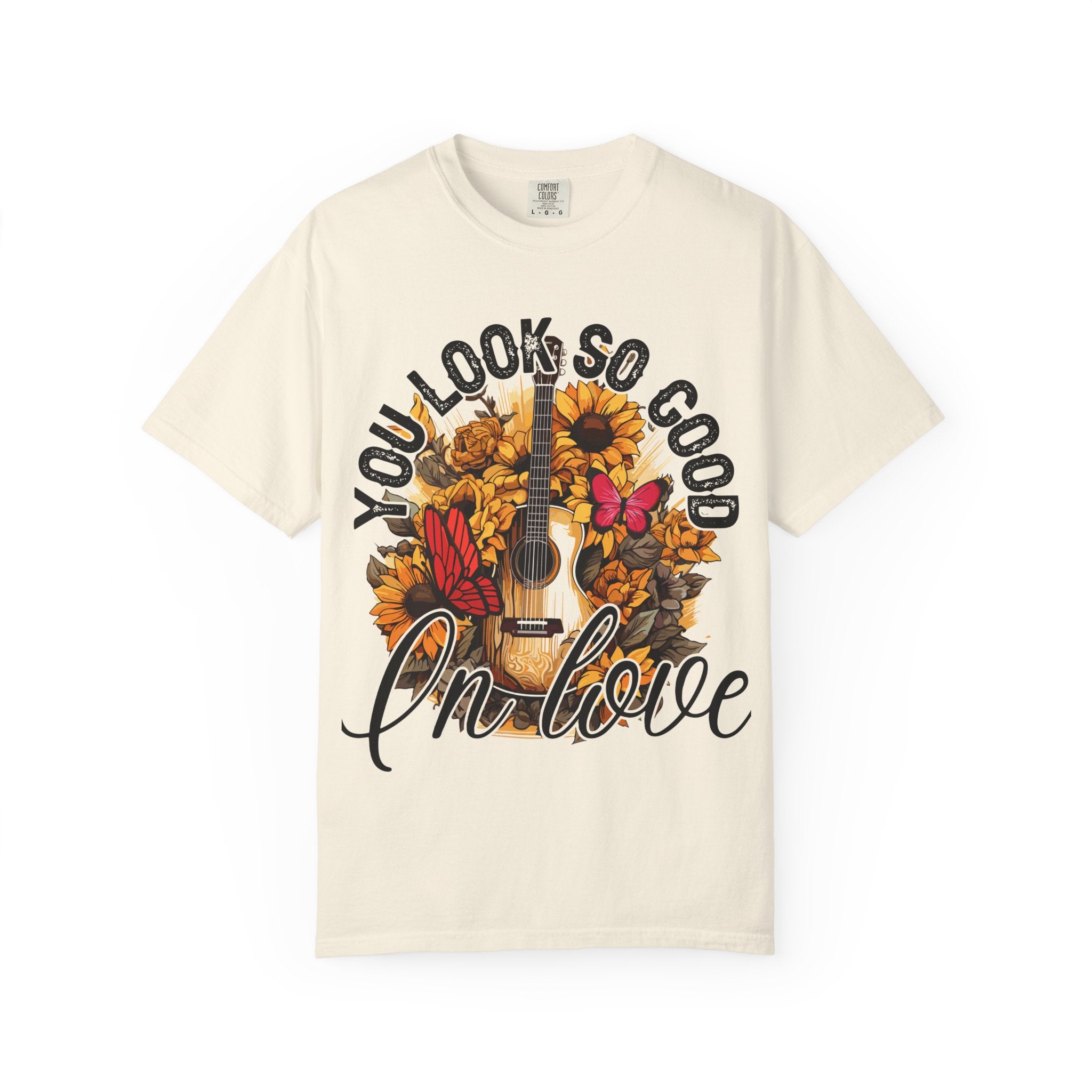 You Look So Good I'm In Love Guitar Floral T-Shirt