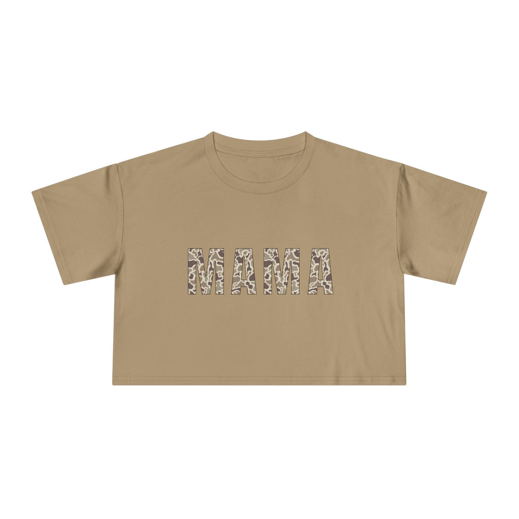 Mama Floral Crop Tee — Casual Women's Short Boxy Top