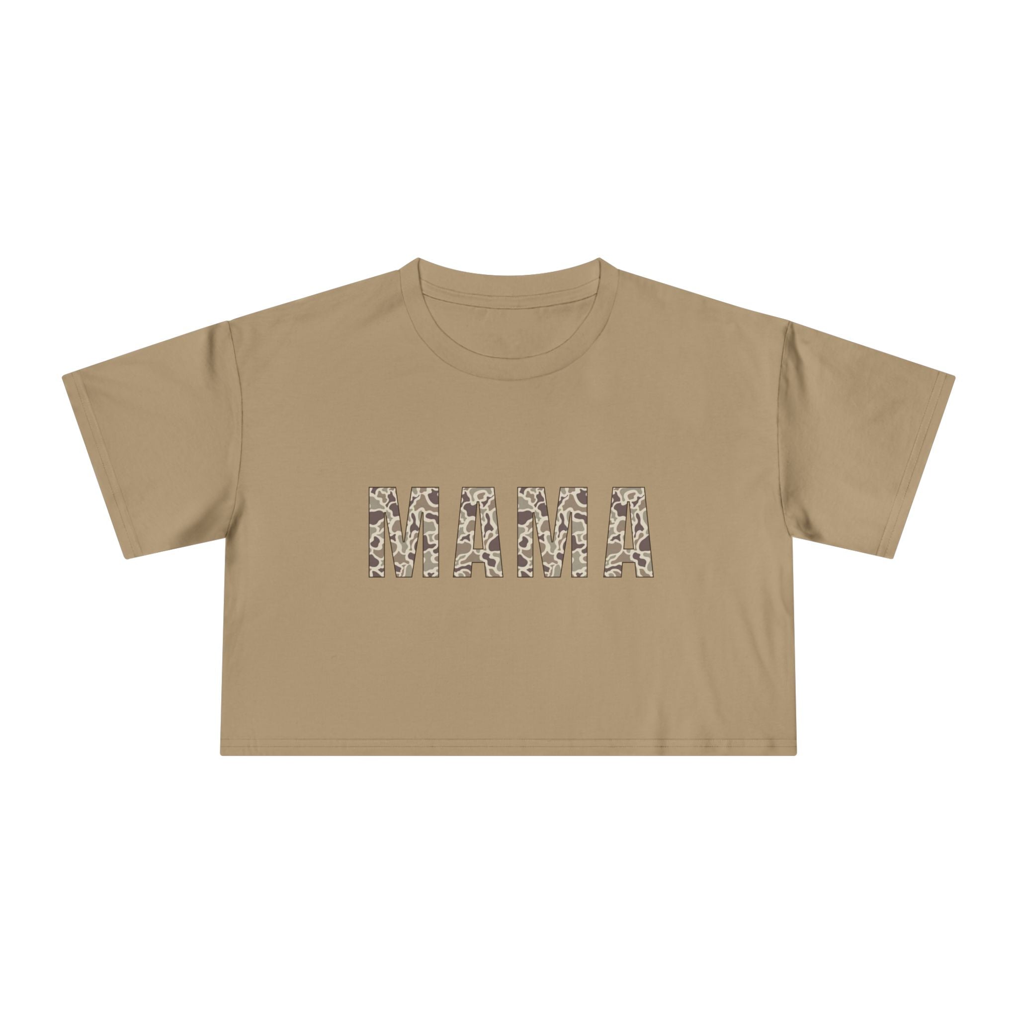 Mama Floral Crop Tee — Casual Women's Short Boxy Top