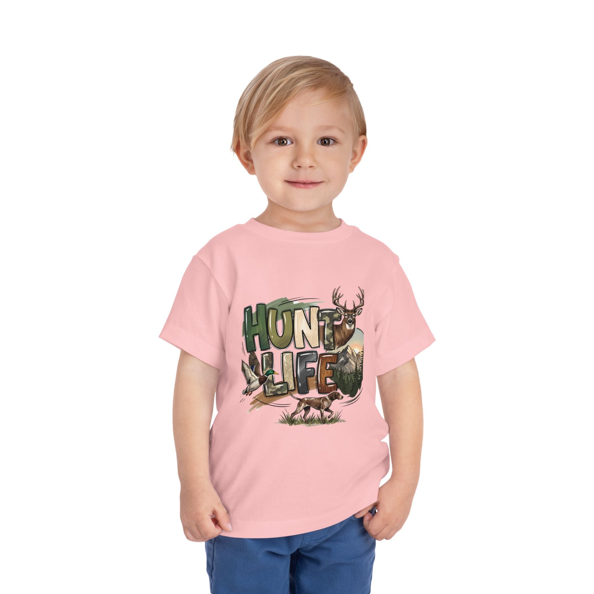 Toddler Tee — "Hunt Life" Woodland Deer & Fox Kids Shirt