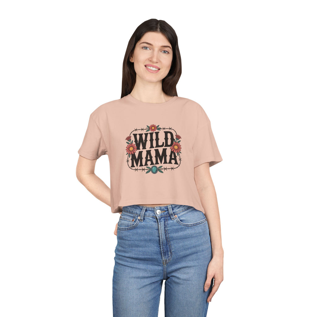 Wild Mama Crop Tee – Floral Western Mother's Day Top