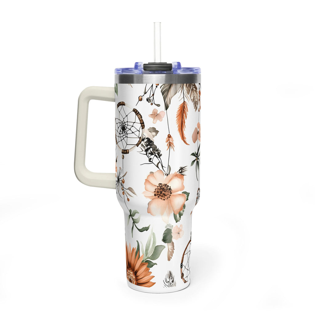 40oz Dreamcatcher Floral Tumbler - Insulated Vacuum Travel Cup
