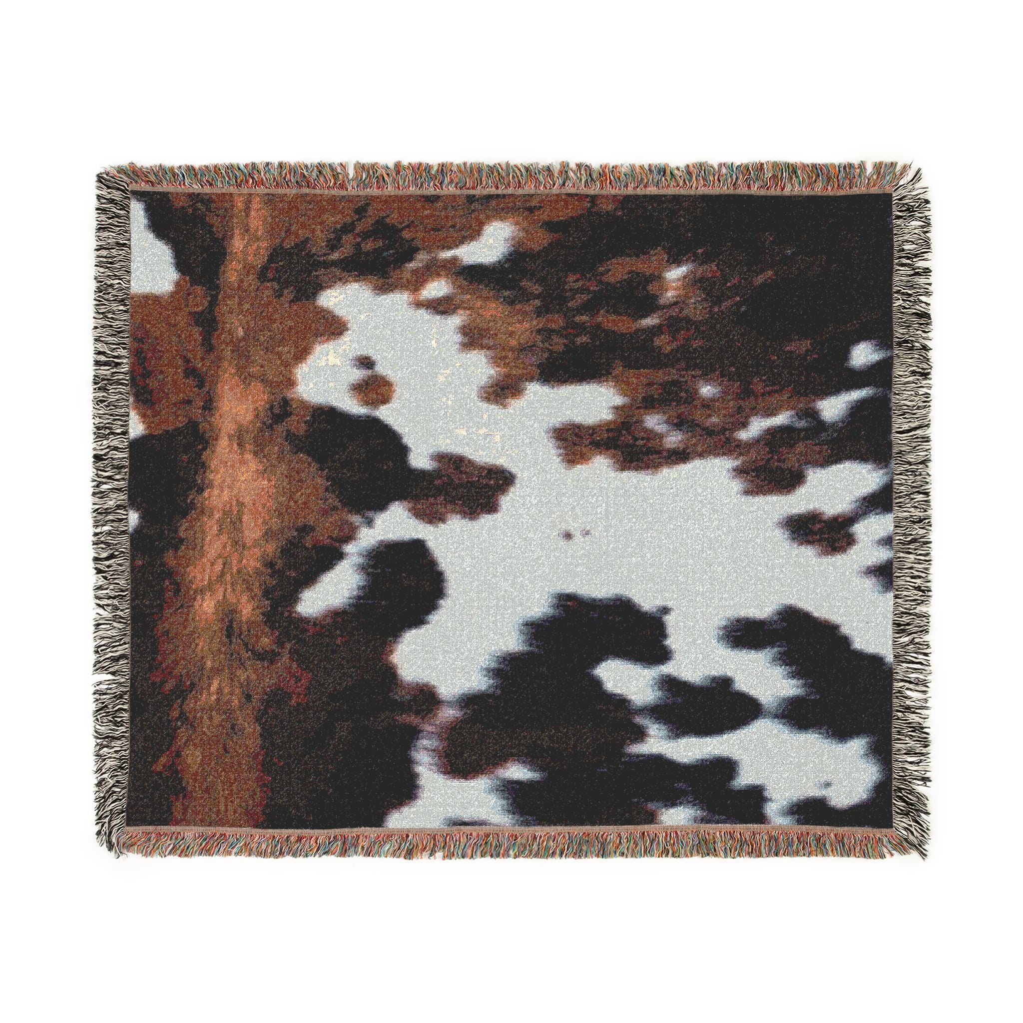 Cow Hide Pattern Woven Blanket