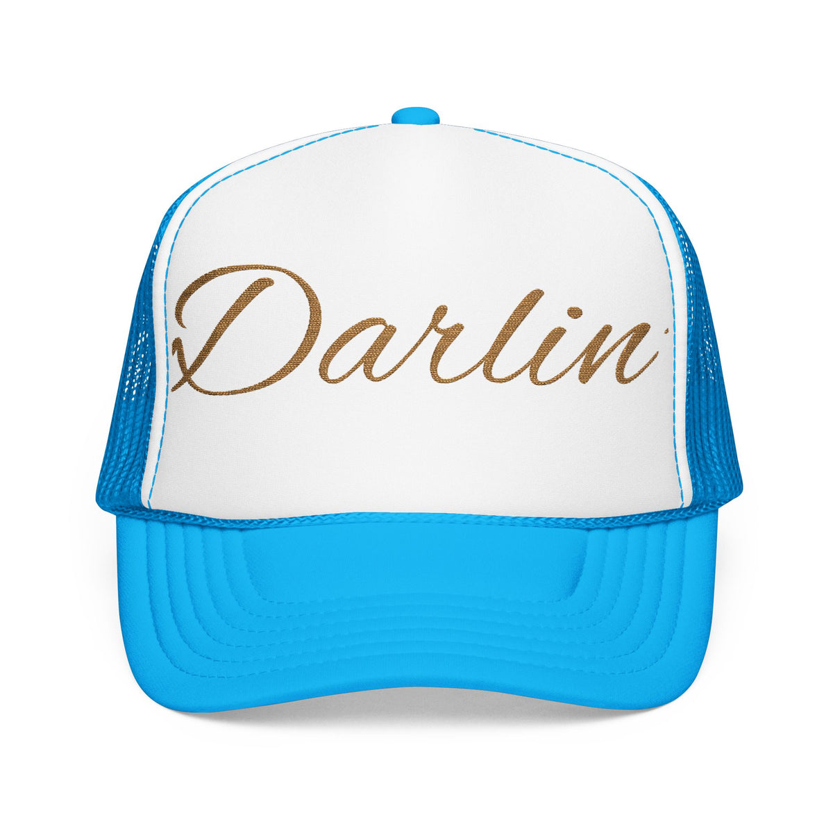 Darlin' Glitter Script Trucker Hat — Women's Casual Mesh Cap