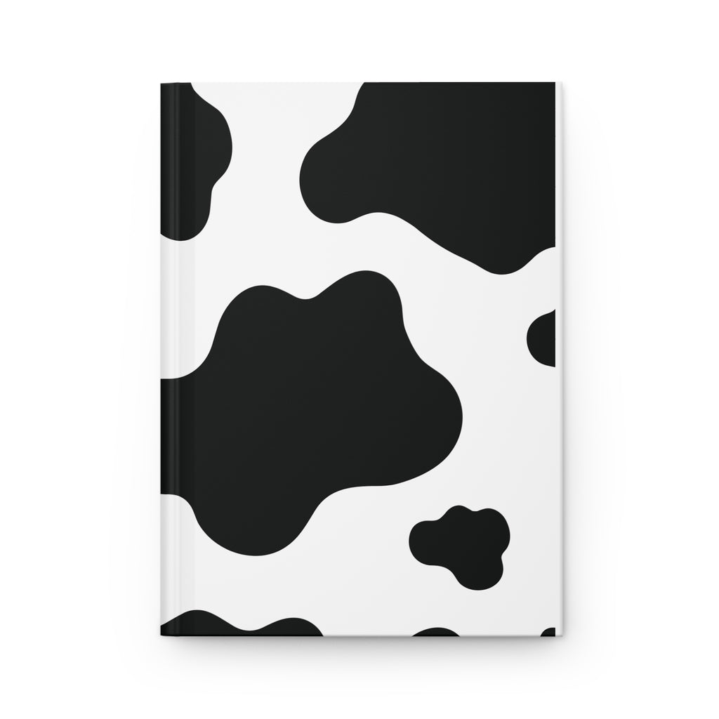 Cow Print Hardcover Journal — Black & White Notebook for Notes, Sketches & Journaling