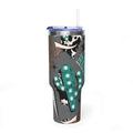 40oz Western Cactus Tumbler – Bull & Neon Cactus Vacuum Thermal Cup