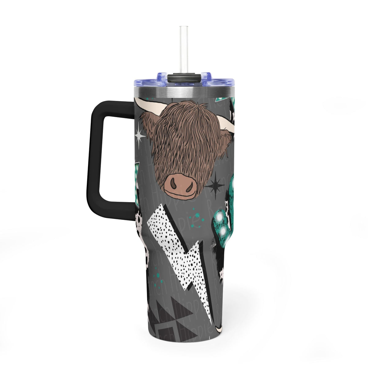 40oz Western Cactus Tumbler – Bull & Neon Cactus Vacuum Thermal Cup