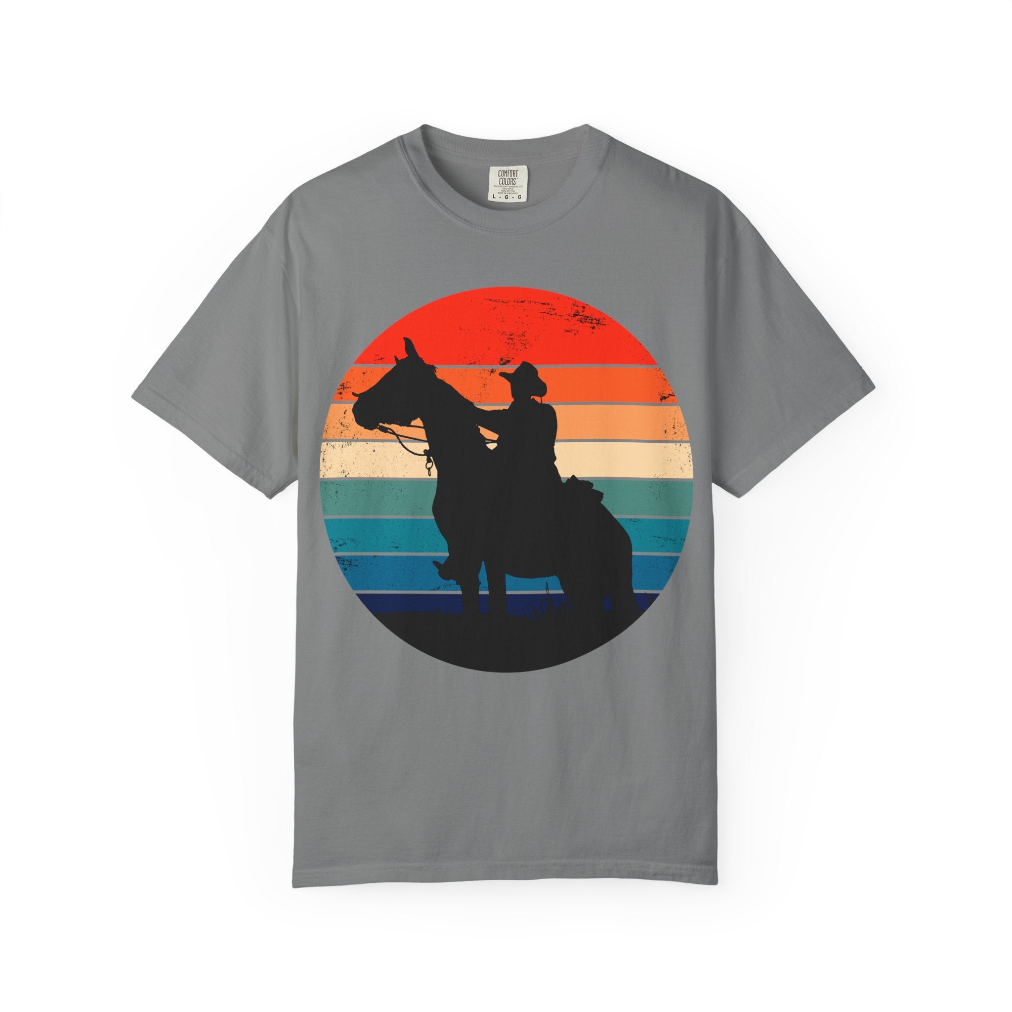 Cowboy Silhouette T-Shirt — Retro Sunset Western Tee