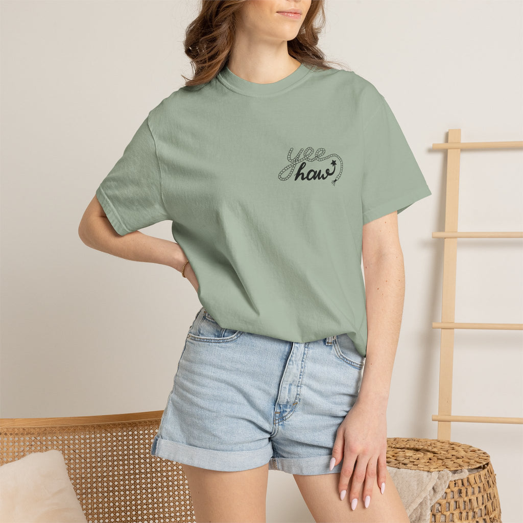 Cowboy Hat & Boots T-Shirt — 'Yee Haw' Graphic Western Tee