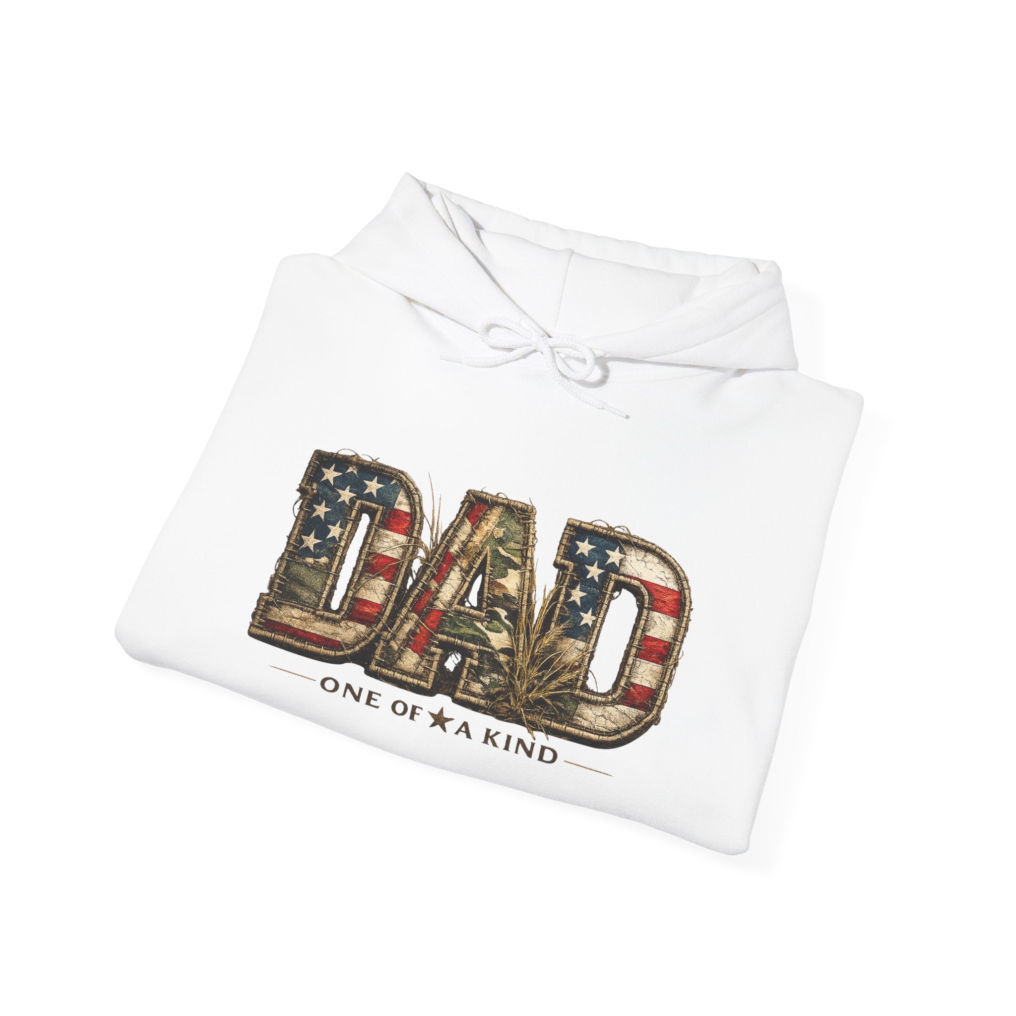Personalizable Dad One of a Kind Hoodie — American Flag Patriotic Father’s Day Sweatshirt
