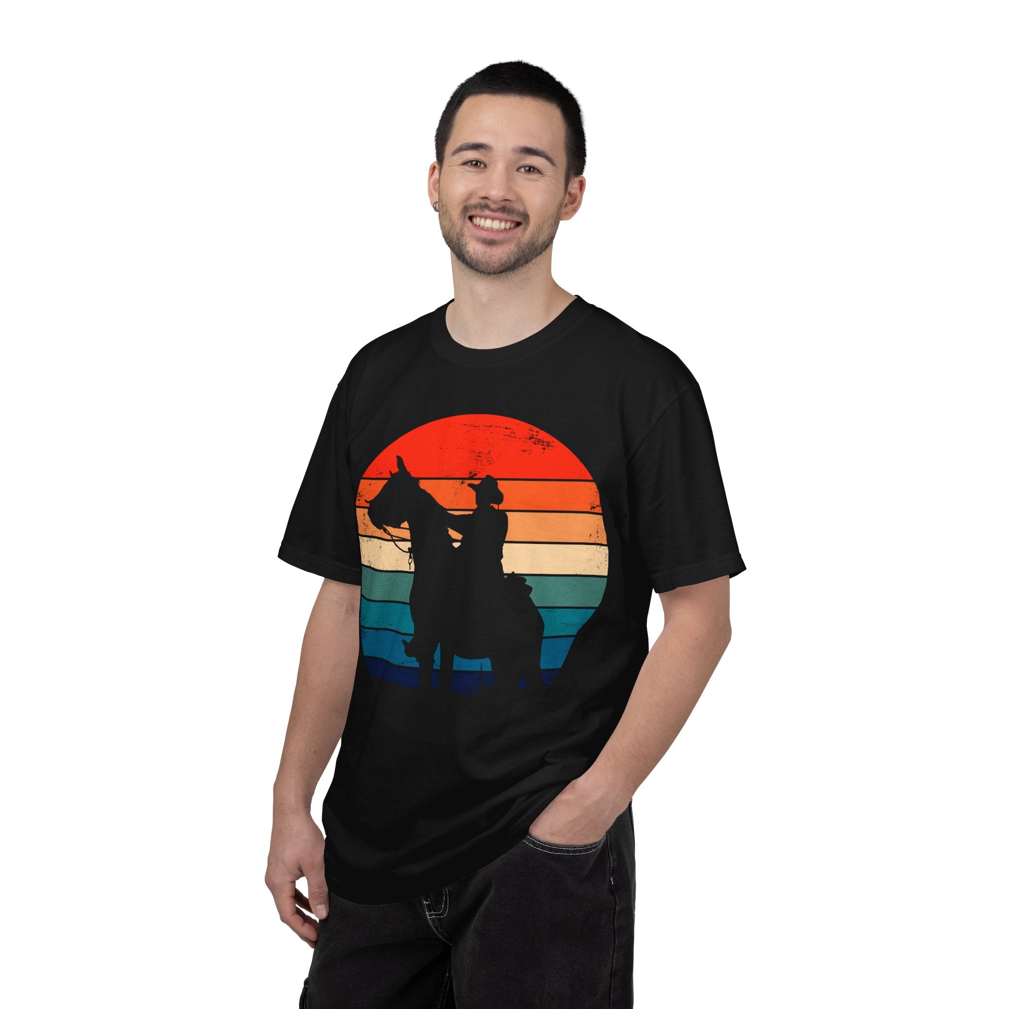 Cowboy Silhouette T-Shirt — Retro Sunset Western Tee