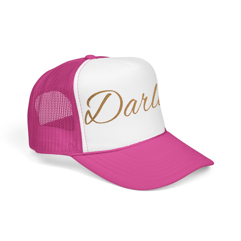 Darlin' Glitter Script Trucker Hat — Women's Casual Mesh Cap