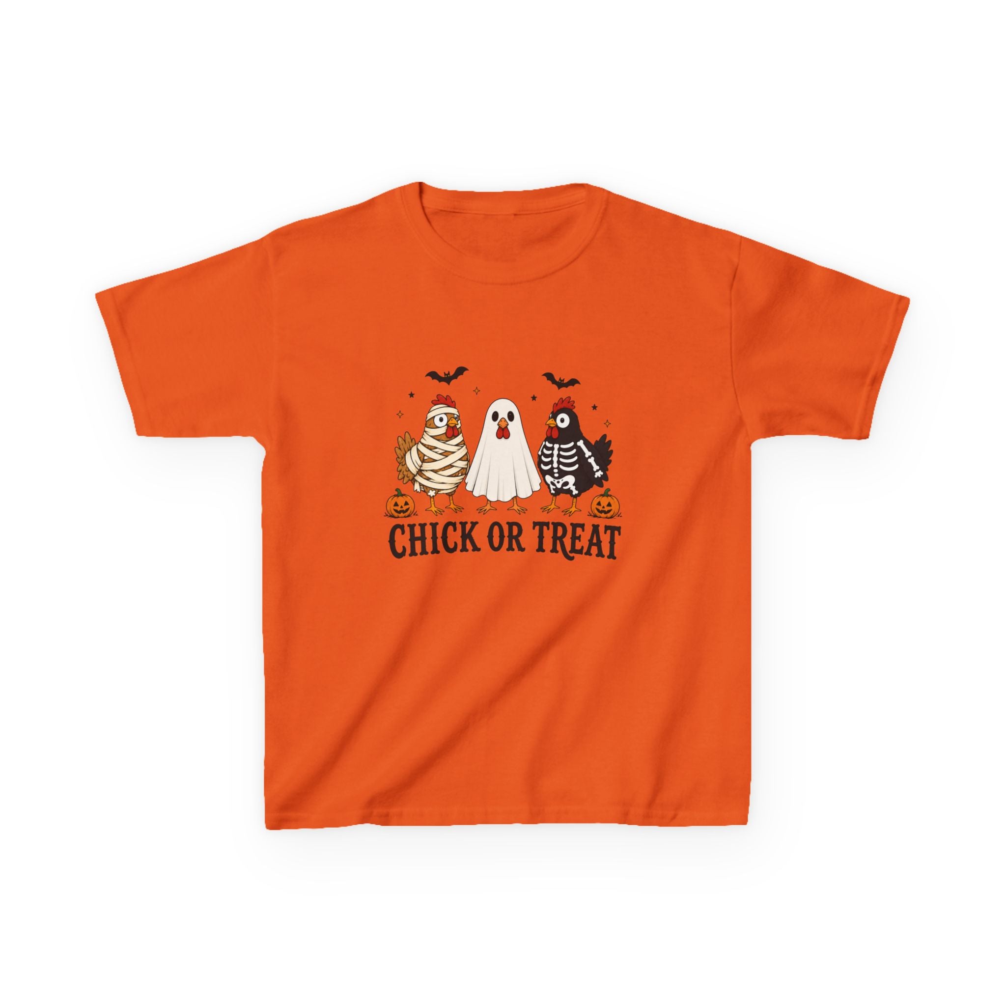 Kids Halloween Tee — "Chick or Treat" Costume Chickens